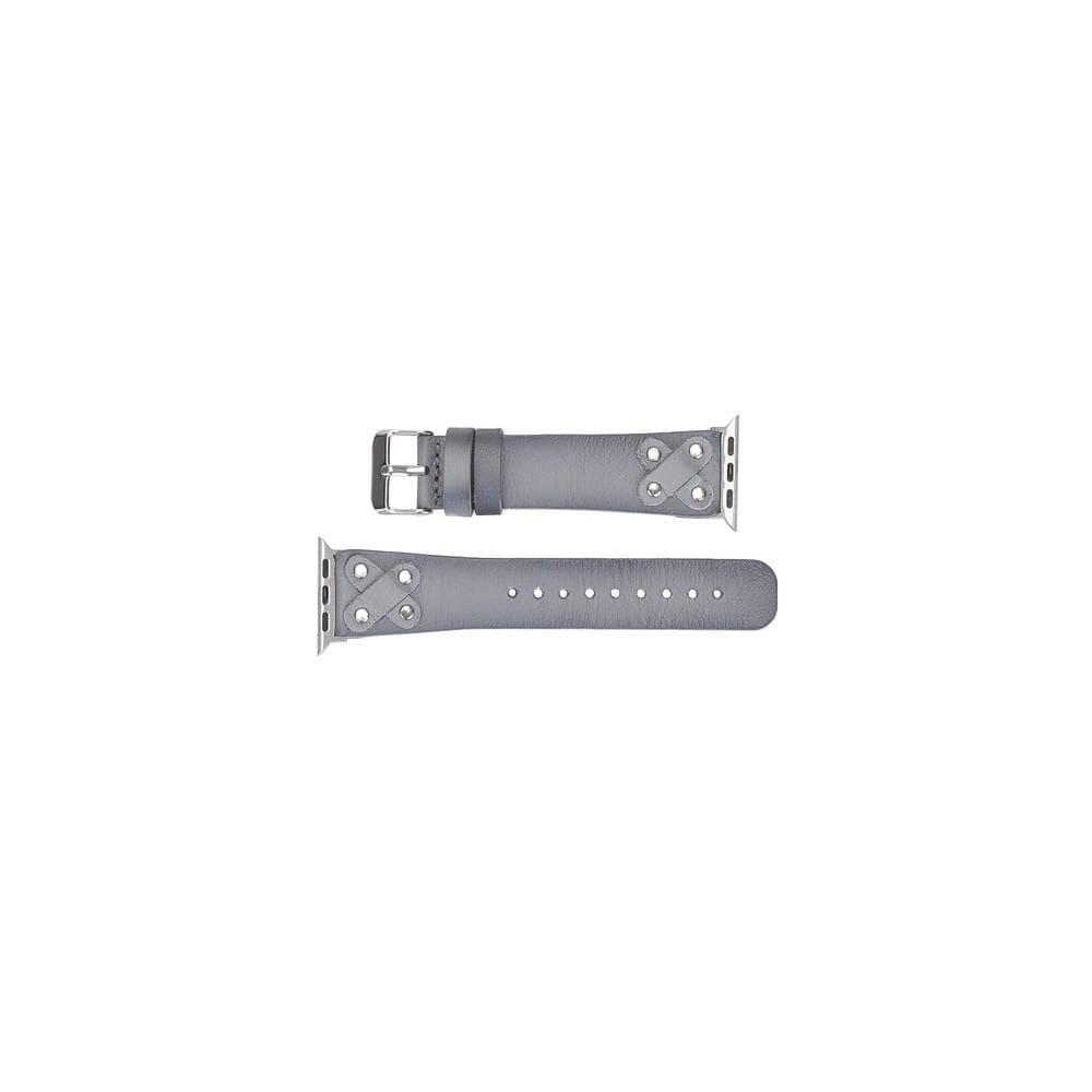 Cross Genuine Leather Apple Watch Band with Silver Trok