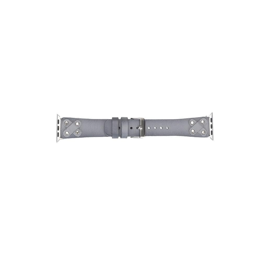 Cross Genuine Leather Apple Watch Band with Silver Trok