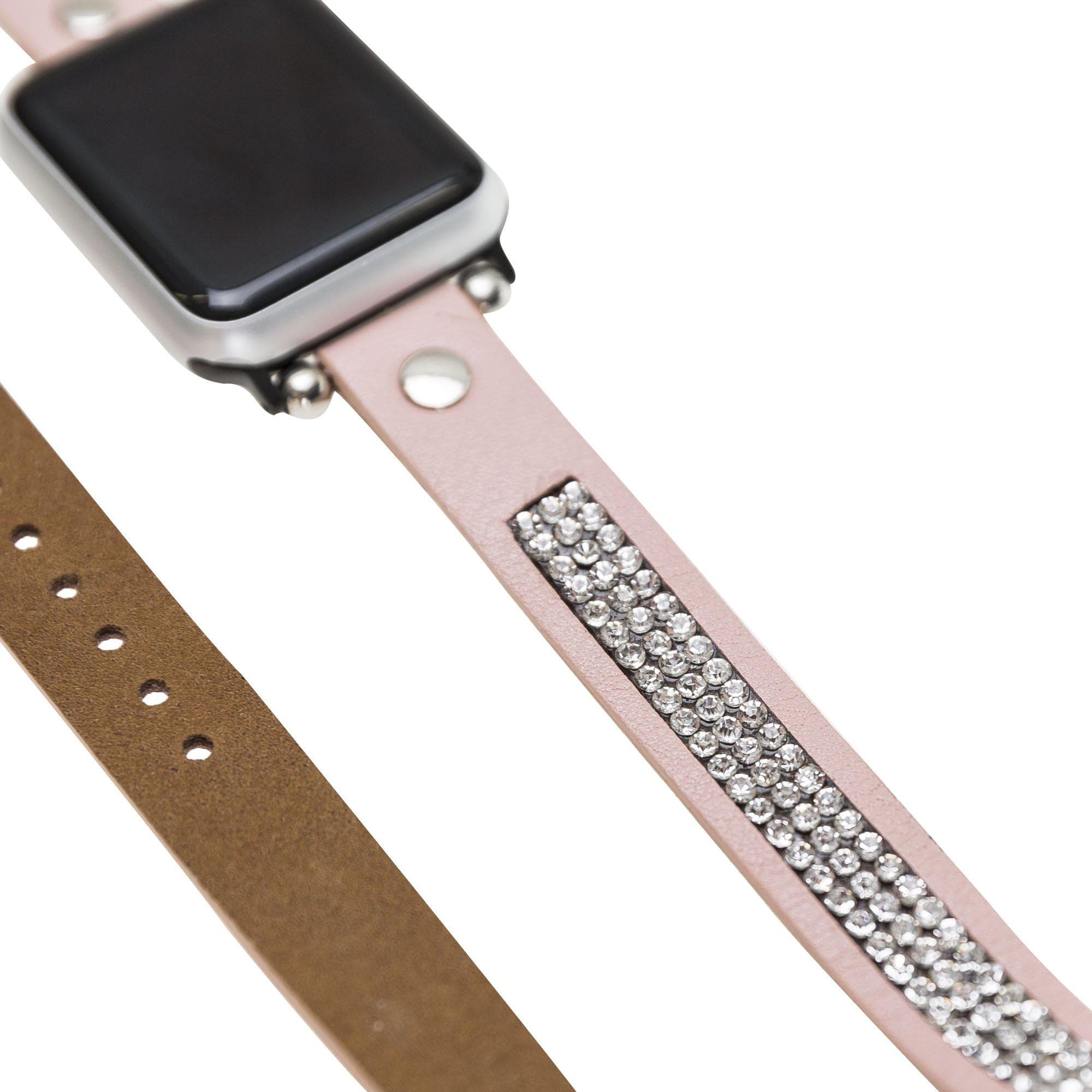 Crystal Double Tour Genuine Leather Apple Watch Band