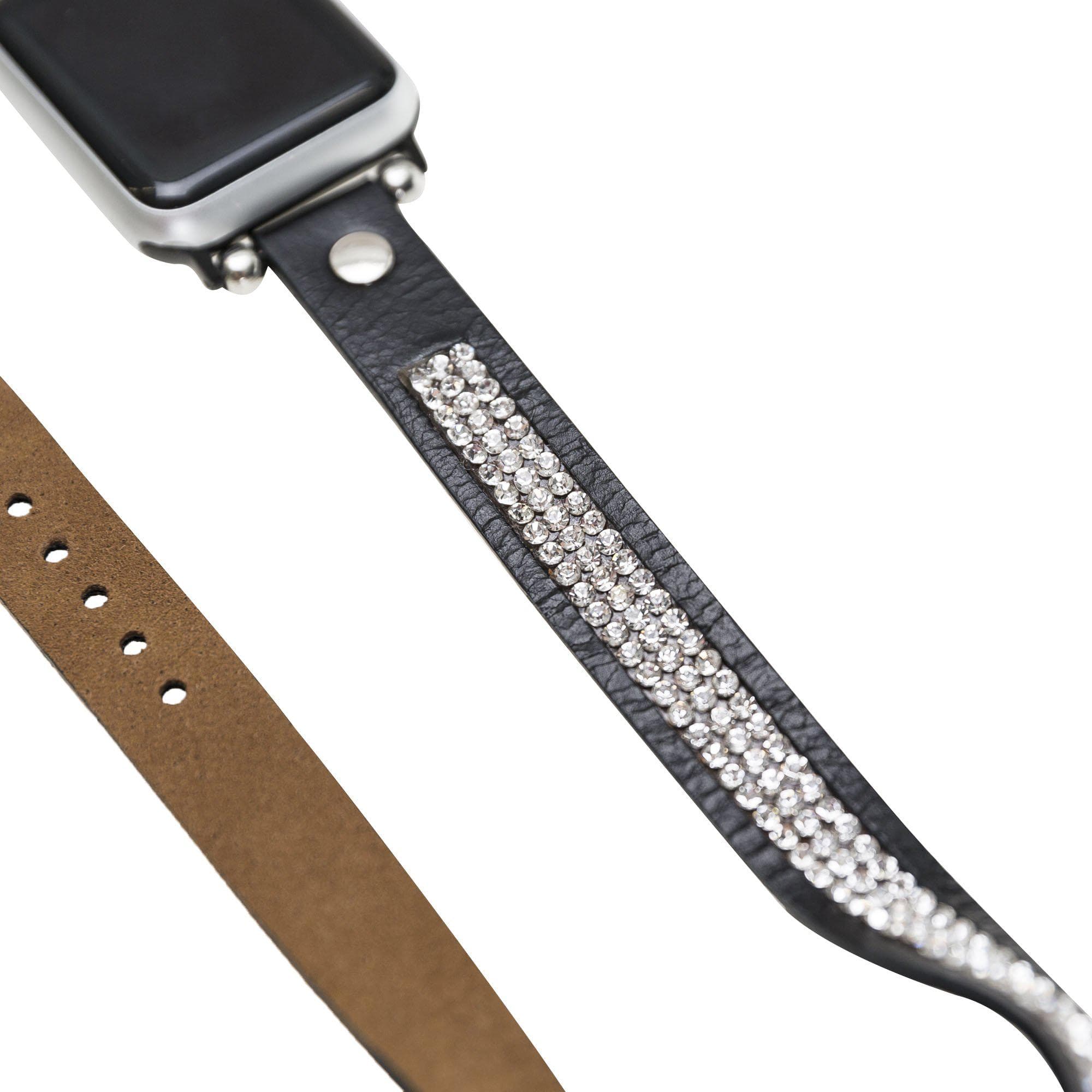 Crystal Double Tour Genuine Leather Apple Watch Band