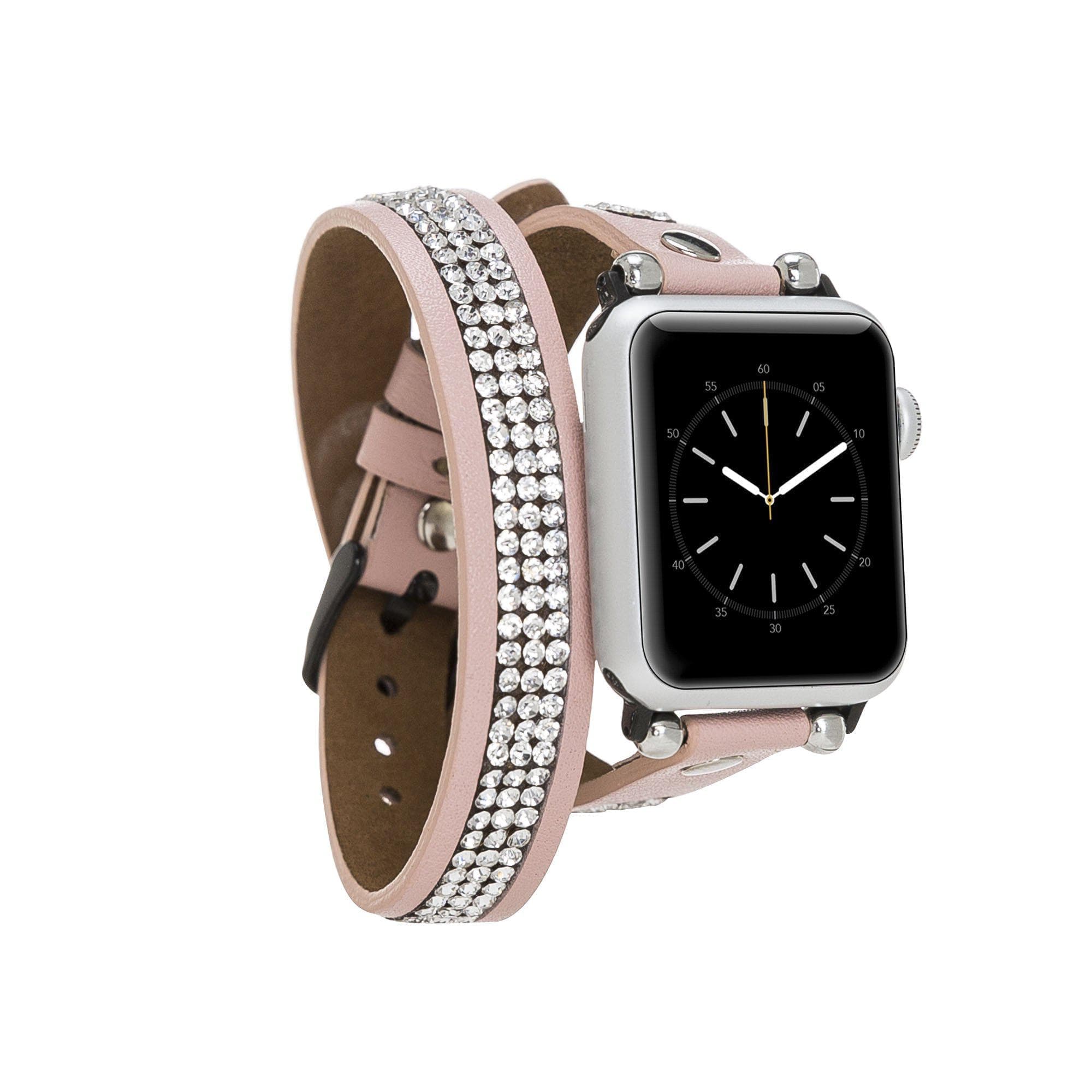 Crystal Double Tour Genuine Leather Apple Watch Band