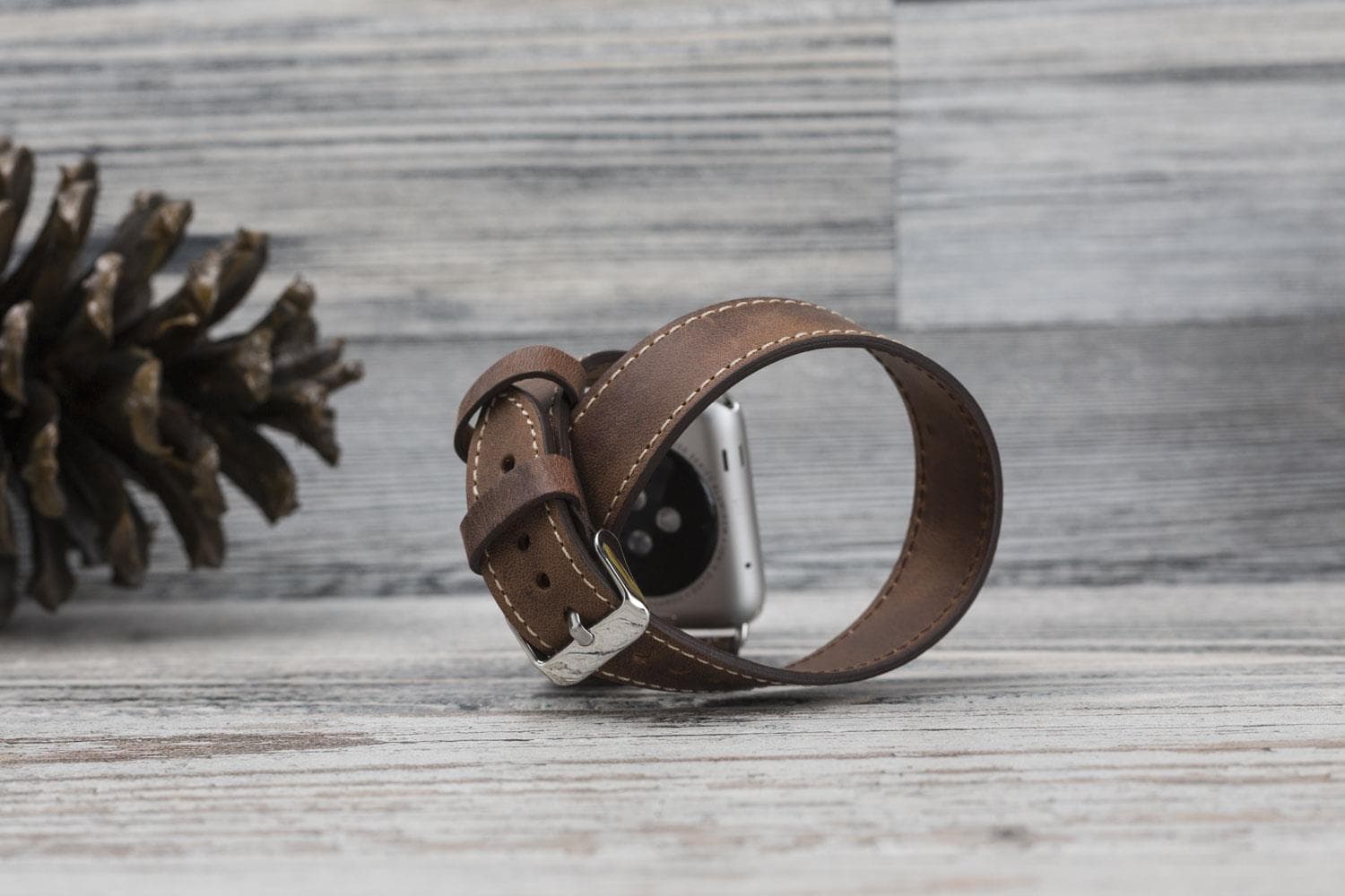 Double Tour Genuine Leather Apple Watch Band