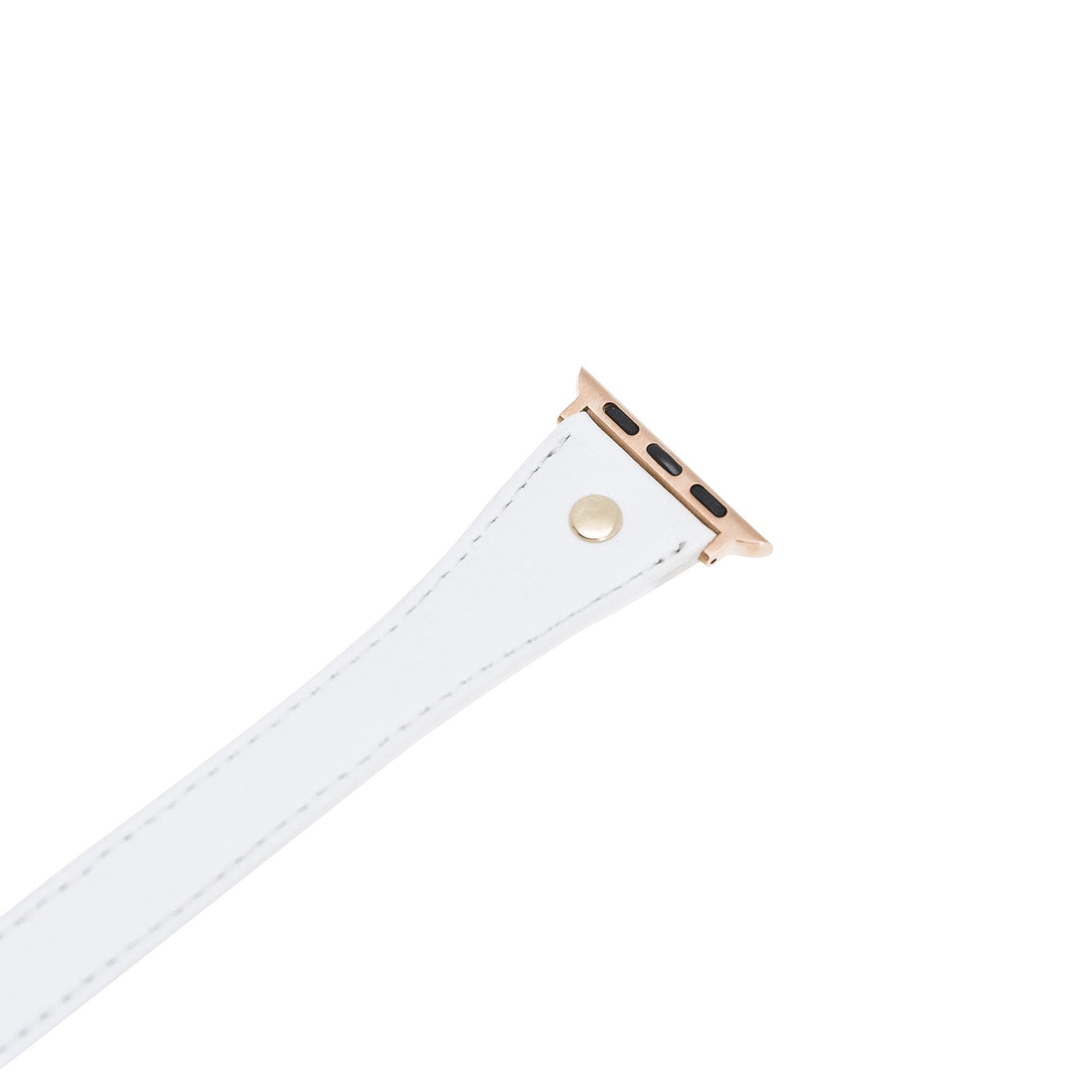 Hector Double Tour Genuine Leather Apple Watch Band with Gold Trok
