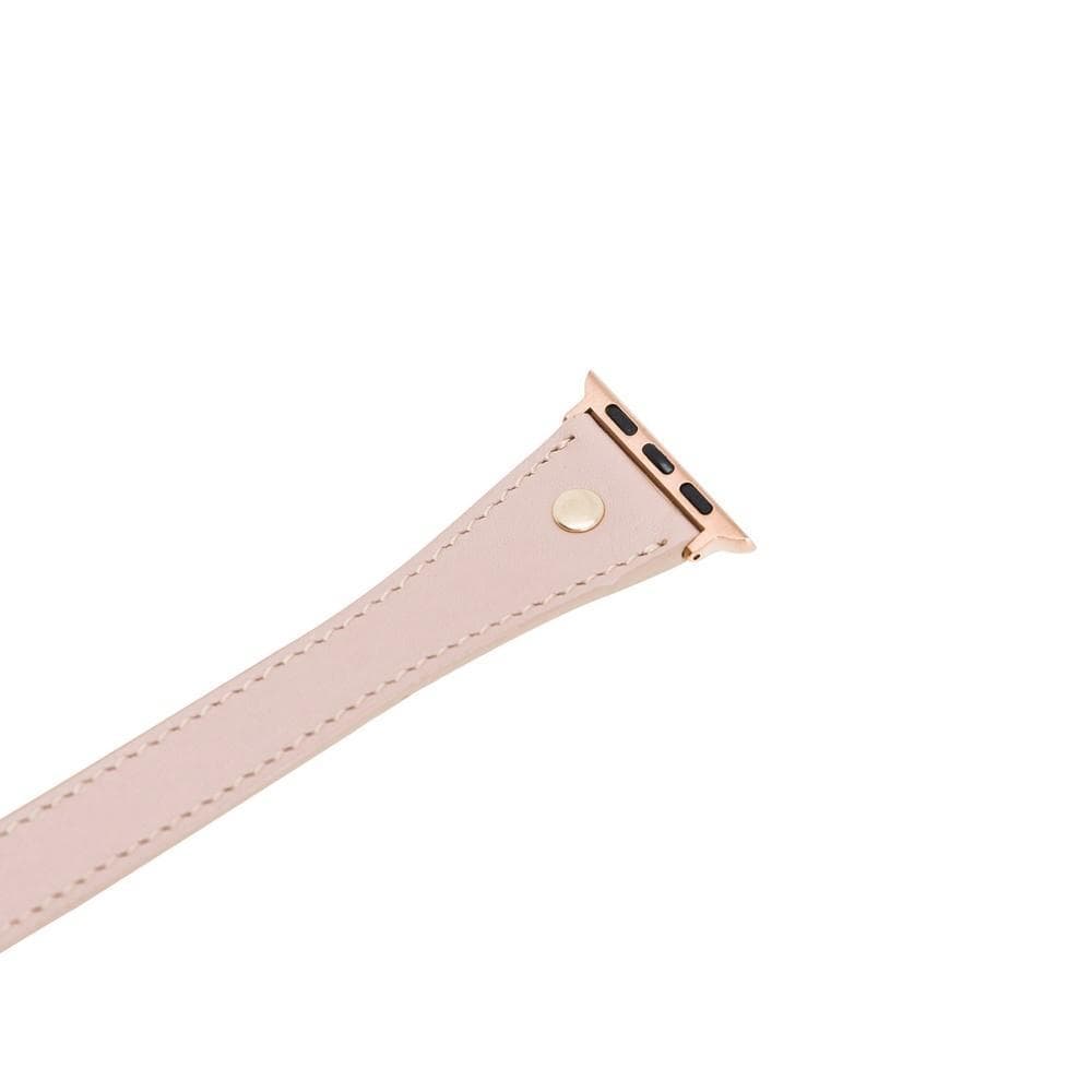 Hector Double Tour Genuine Leather Apple Watch Band with Gold Trok