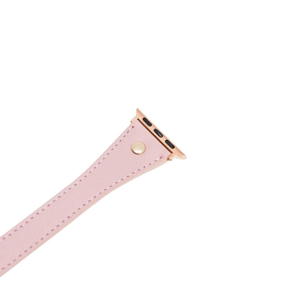 Hector Double Tour Genuine Leather Apple Watch Band with Gold Trok