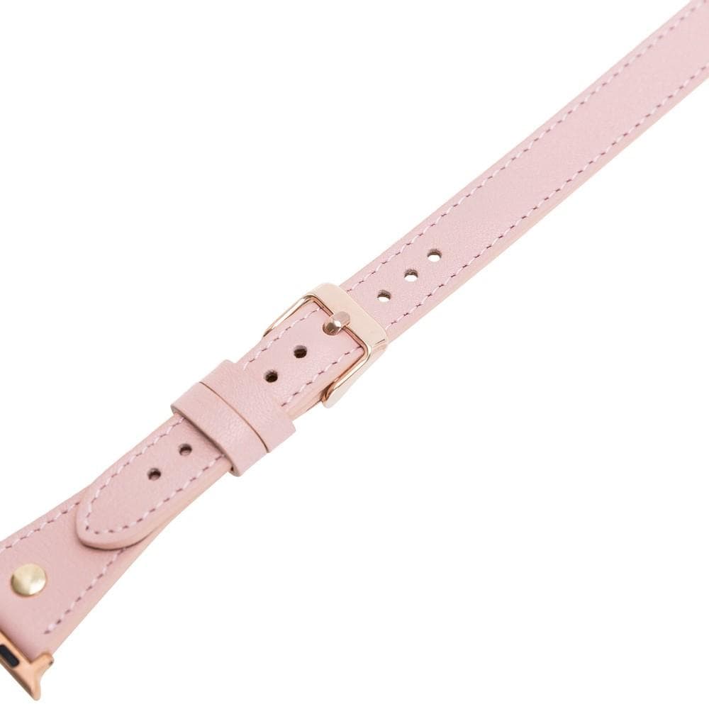 Hector Double Tour Genuine Leather Apple Watch Band with Gold Trok