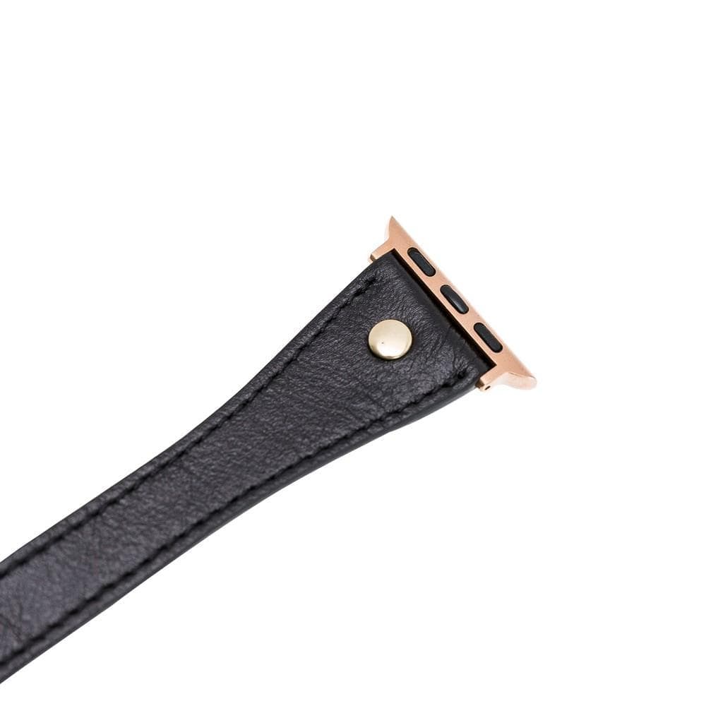Hector Double Tour Genuine Leather Apple Watch Band with Gold Trok