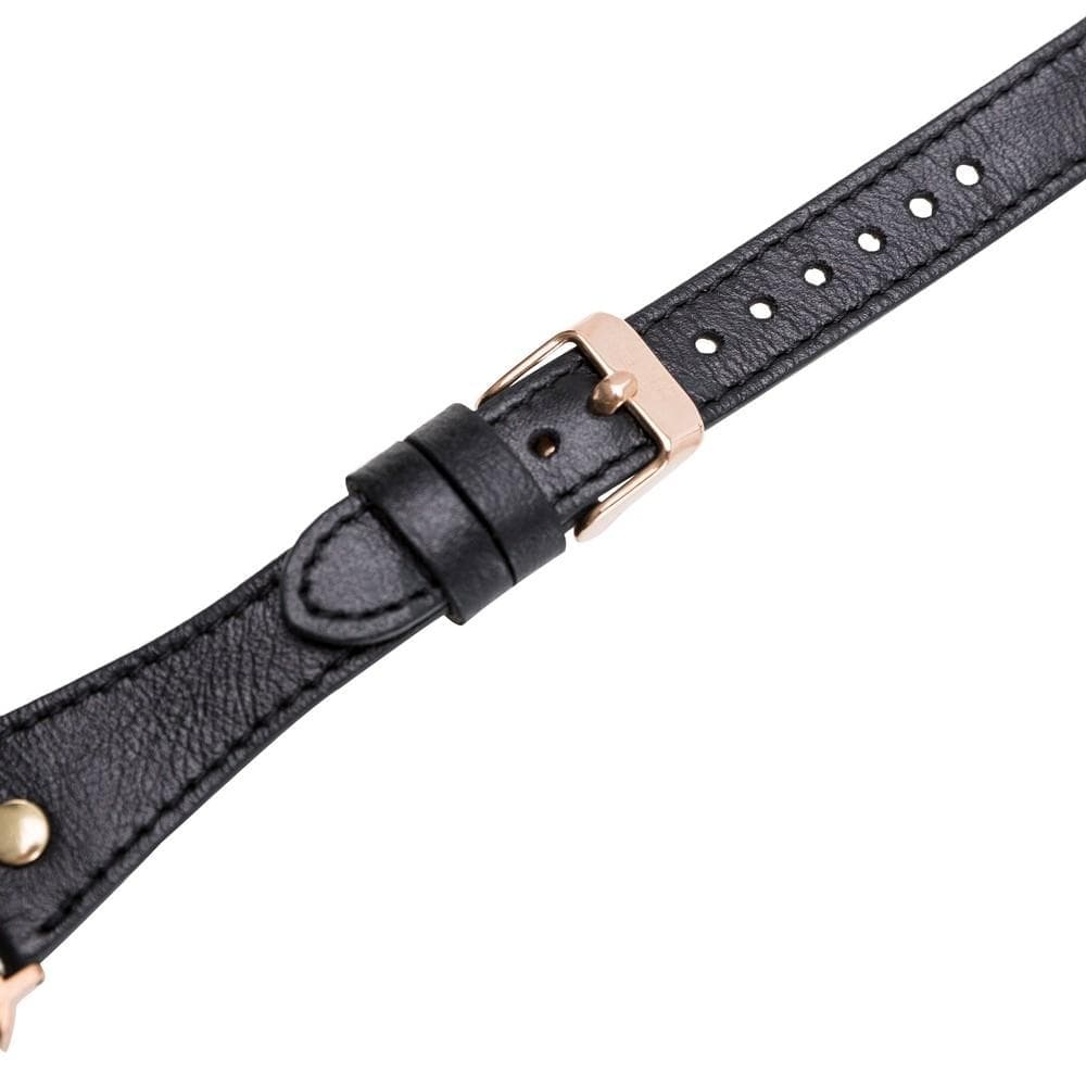 Hector Double Tour Genuine Leather Apple Watch Band with Gold Trok