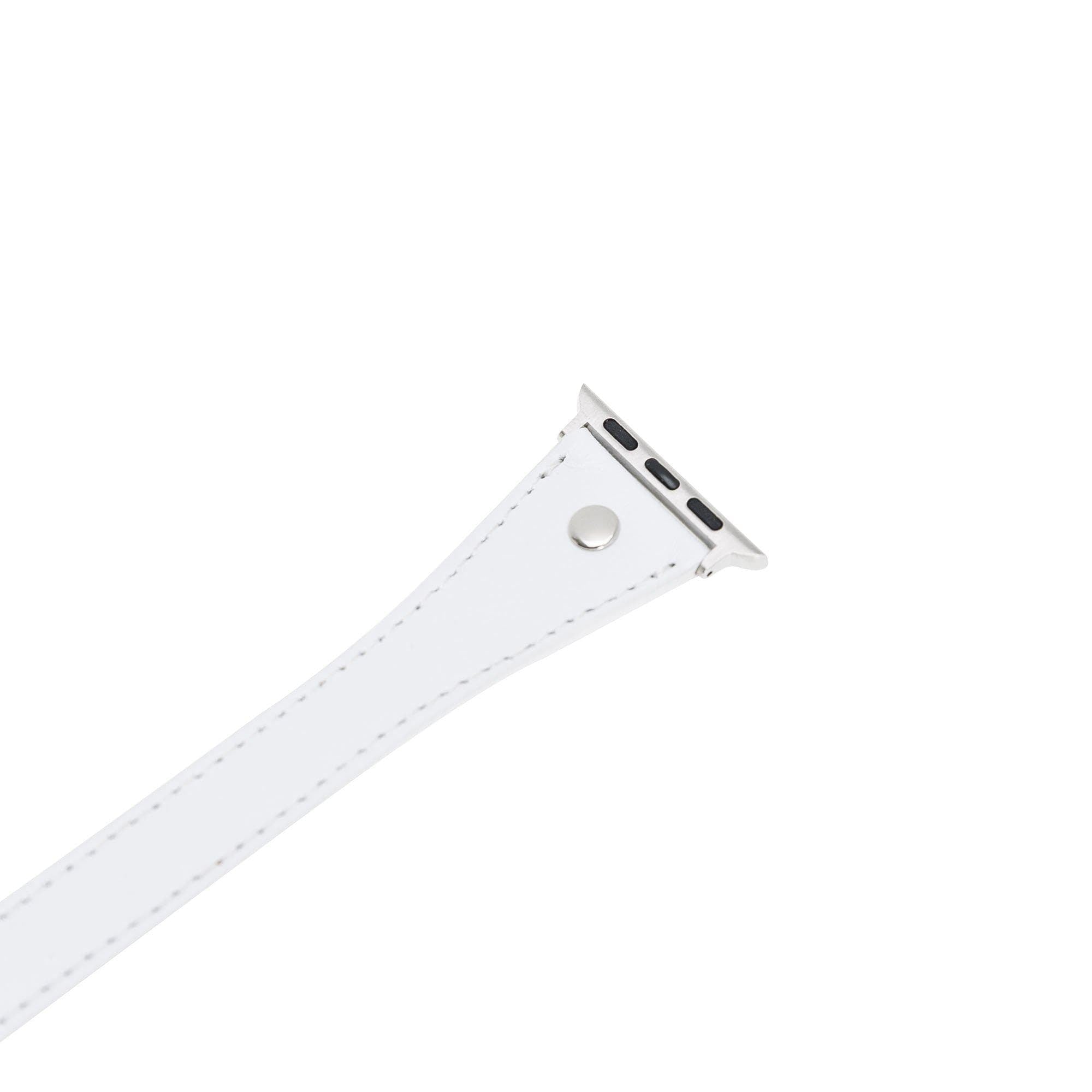 Hector Double Tour Genuine Leather Apple Watch Band with Silver Trok