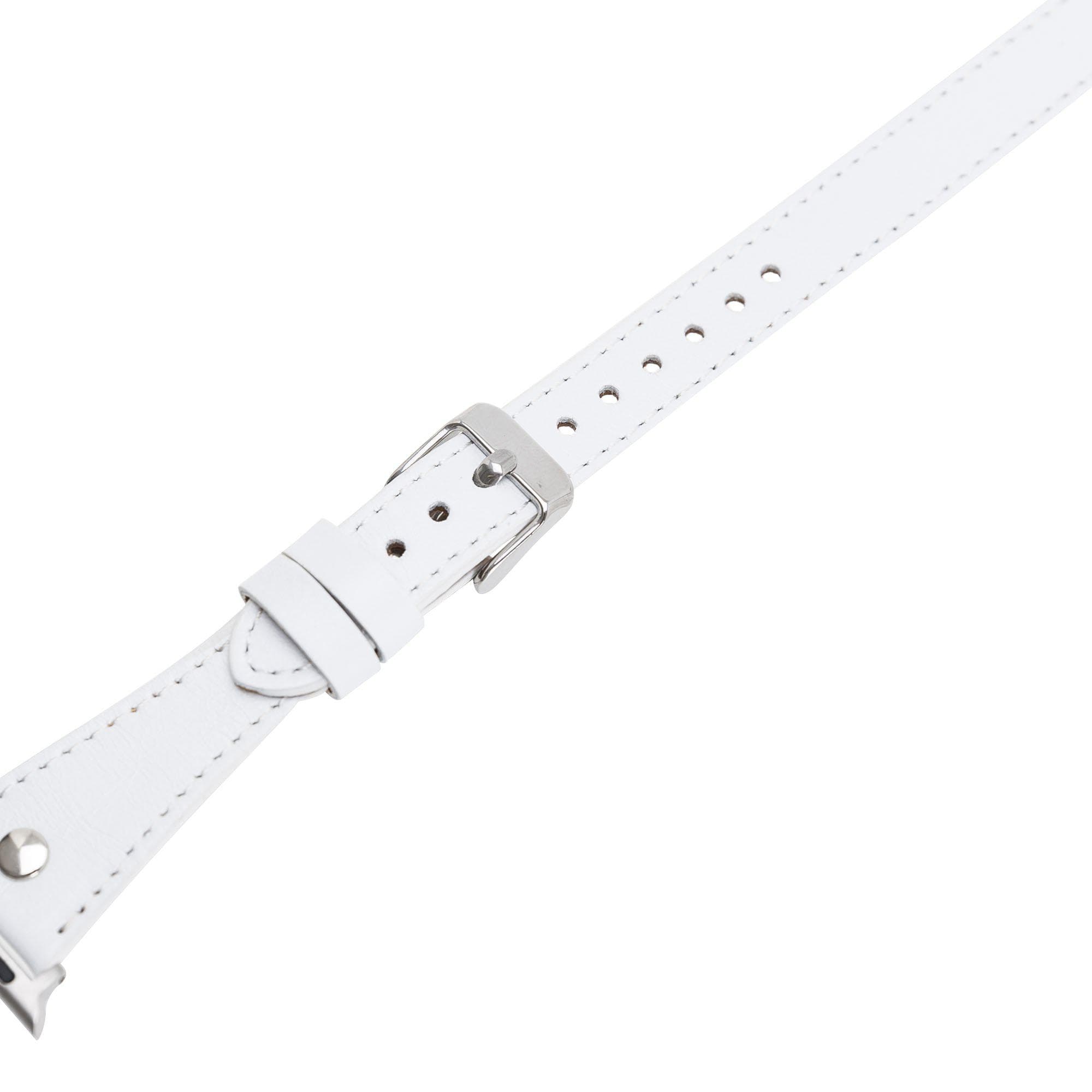 Hector Double Tour Genuine Leather Apple Watch Band with Silver Trok