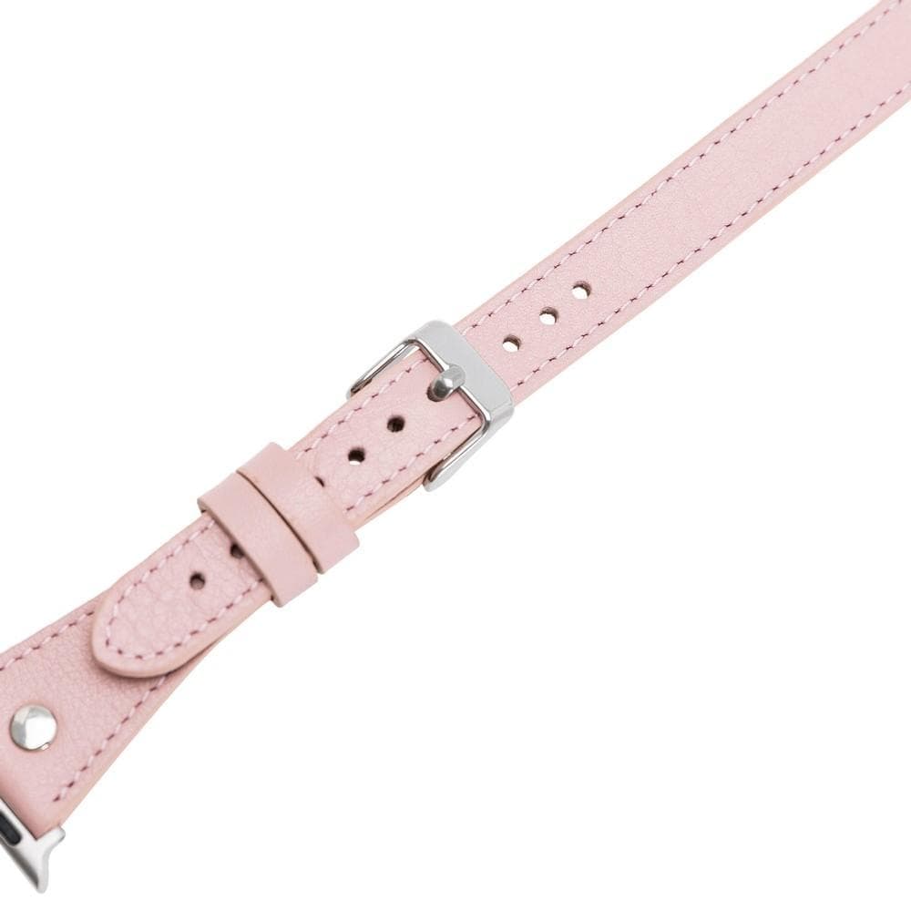 Hector Double Tour Genuine Leather Apple Watch Band with Silver Trok