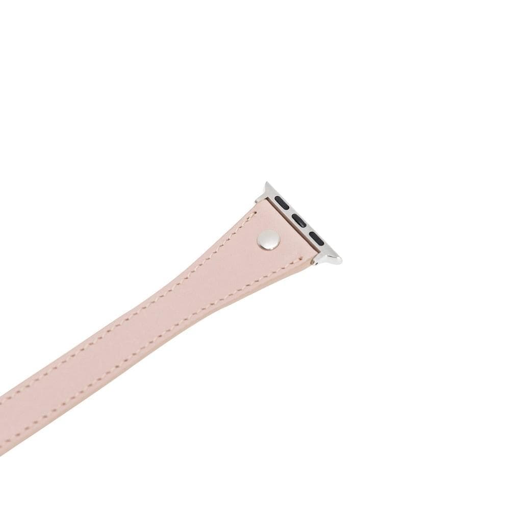 Hector Double Tour Genuine Leather Apple Watch Band with Silver Trok