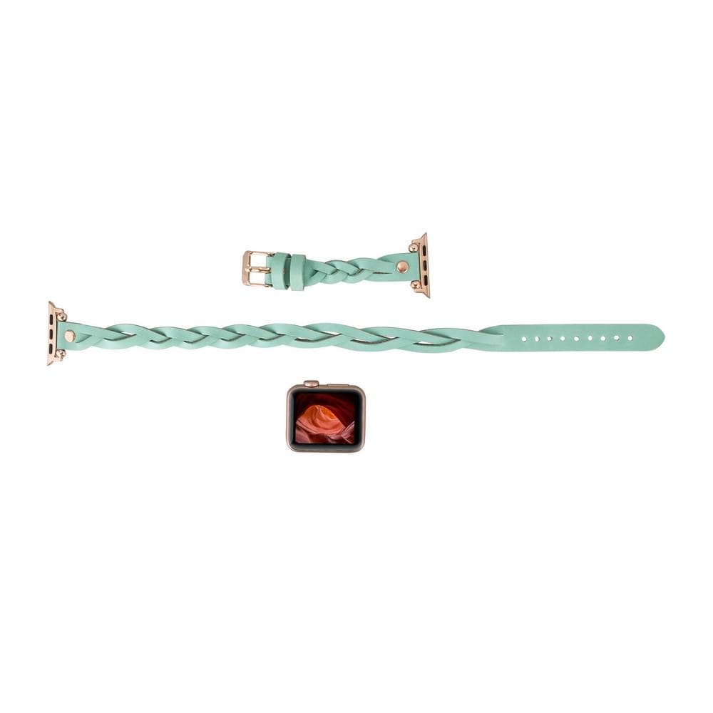 Peggy Ferro Genuine Leather Double Tour Apple Watch Band with Rose Gold Trok