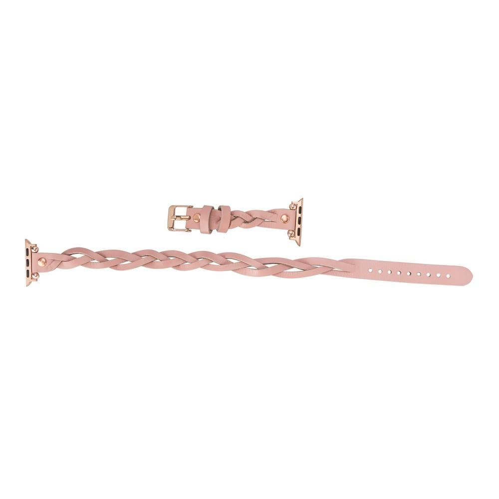 Peggy Ferro Genuine Leather Double Tour Apple Watch Band with Rose Gold Trok