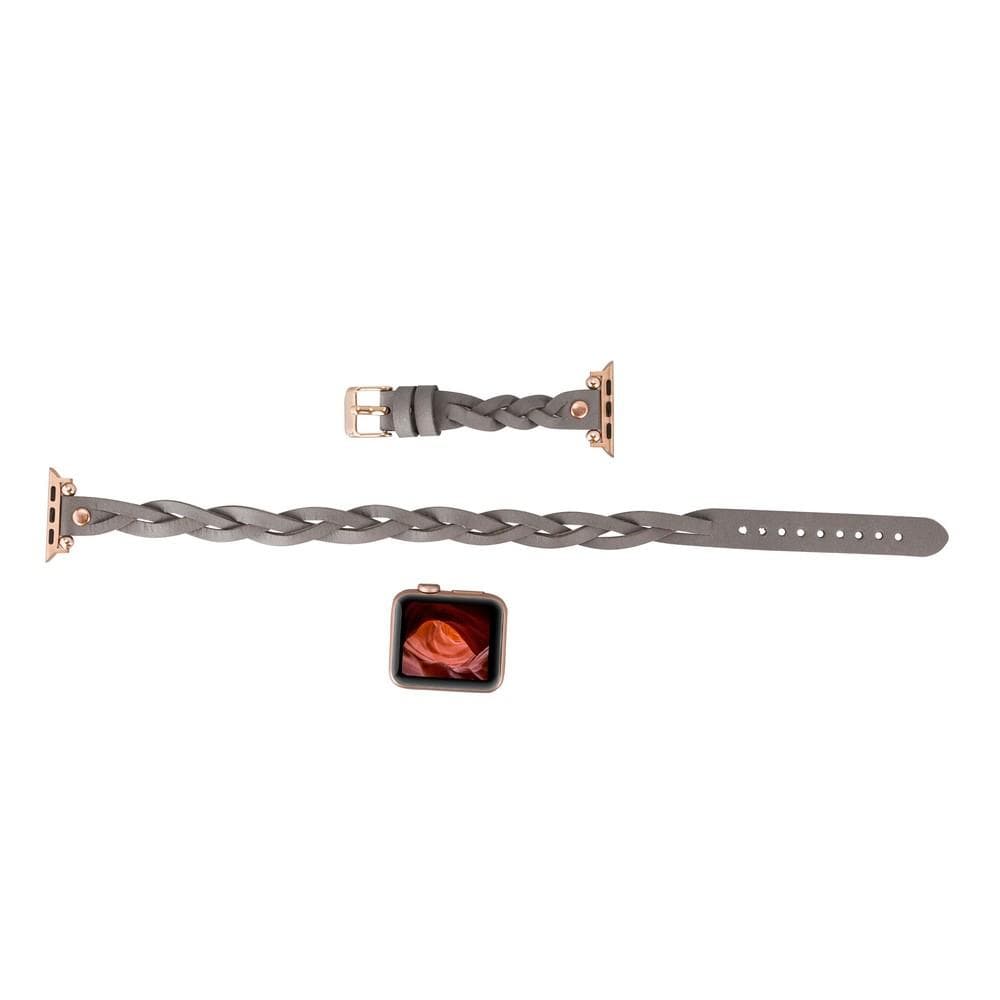 Peggy Ferro Genuine Leather Double Tour Apple Watch Band with Rose Gold Trok