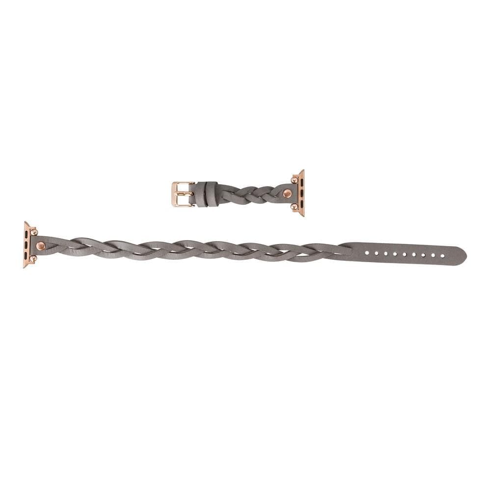 Peggy Ferro Genuine Leather Double Tour Apple Watch Band with Rose Gold Trok