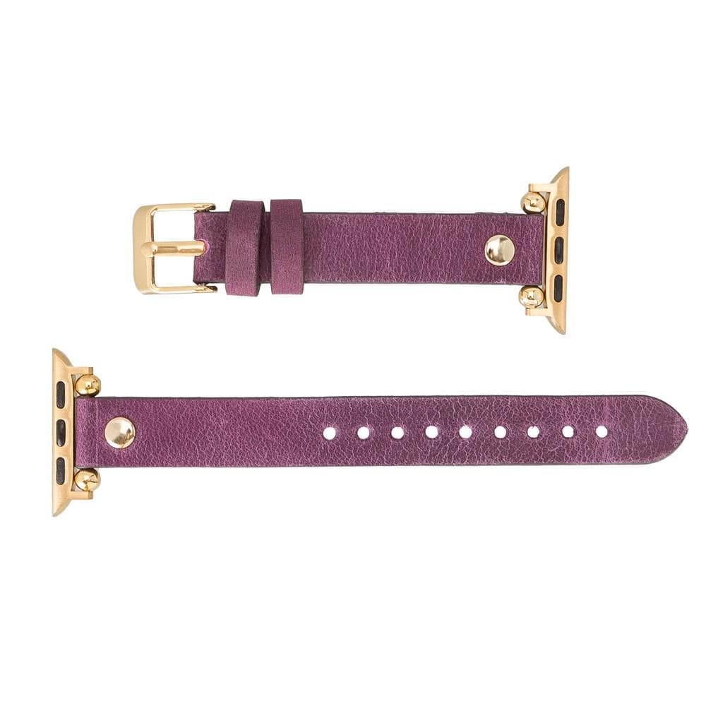Ferro Genuine Leather Apple Watch Band with Gold Trok