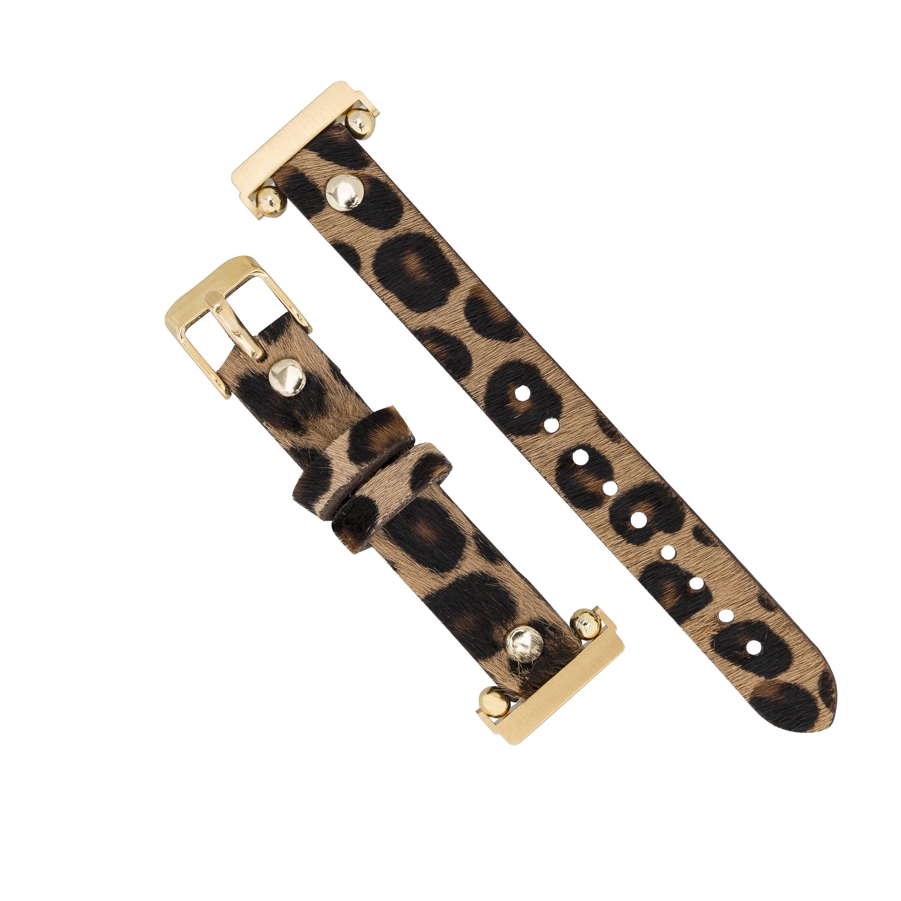 Ferro Genuine Leather Apple Watch Band with Gold Trok