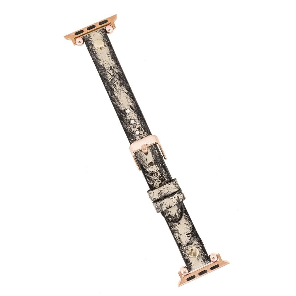 Ferro Genuine Leather Apple Watch Band with Gold Trok