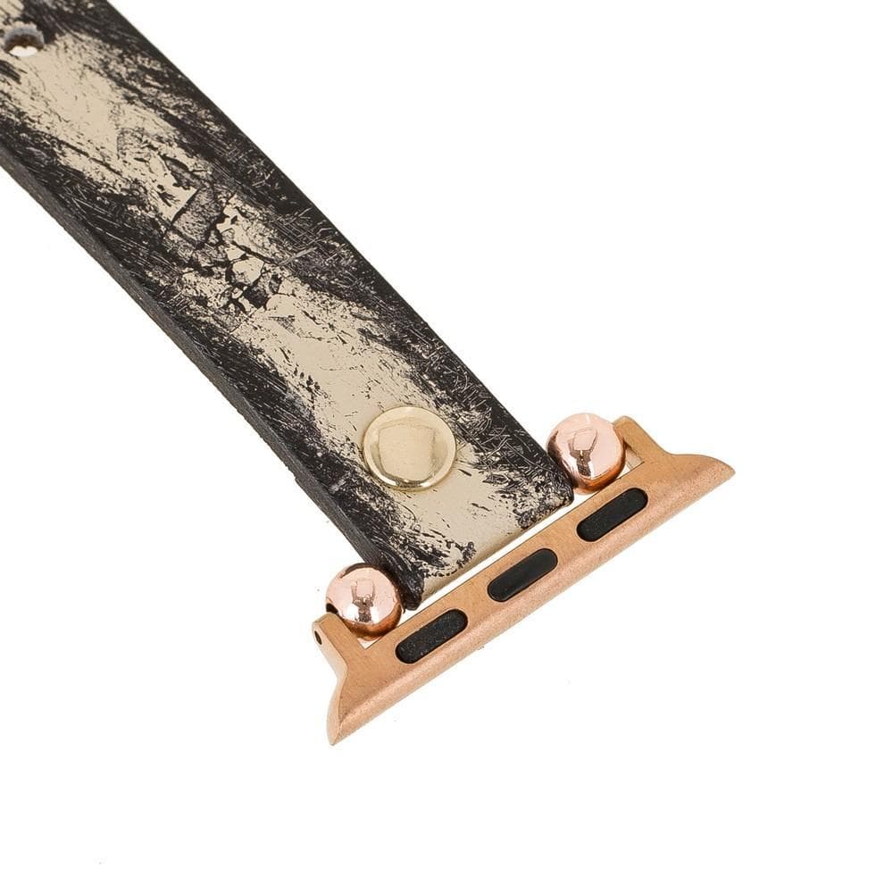 Ferro Genuine Leather Apple Watch Band with Gold Trok