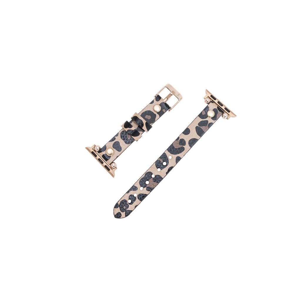 Ferro Genuine Leather Apple Watch Band with Gold Trok