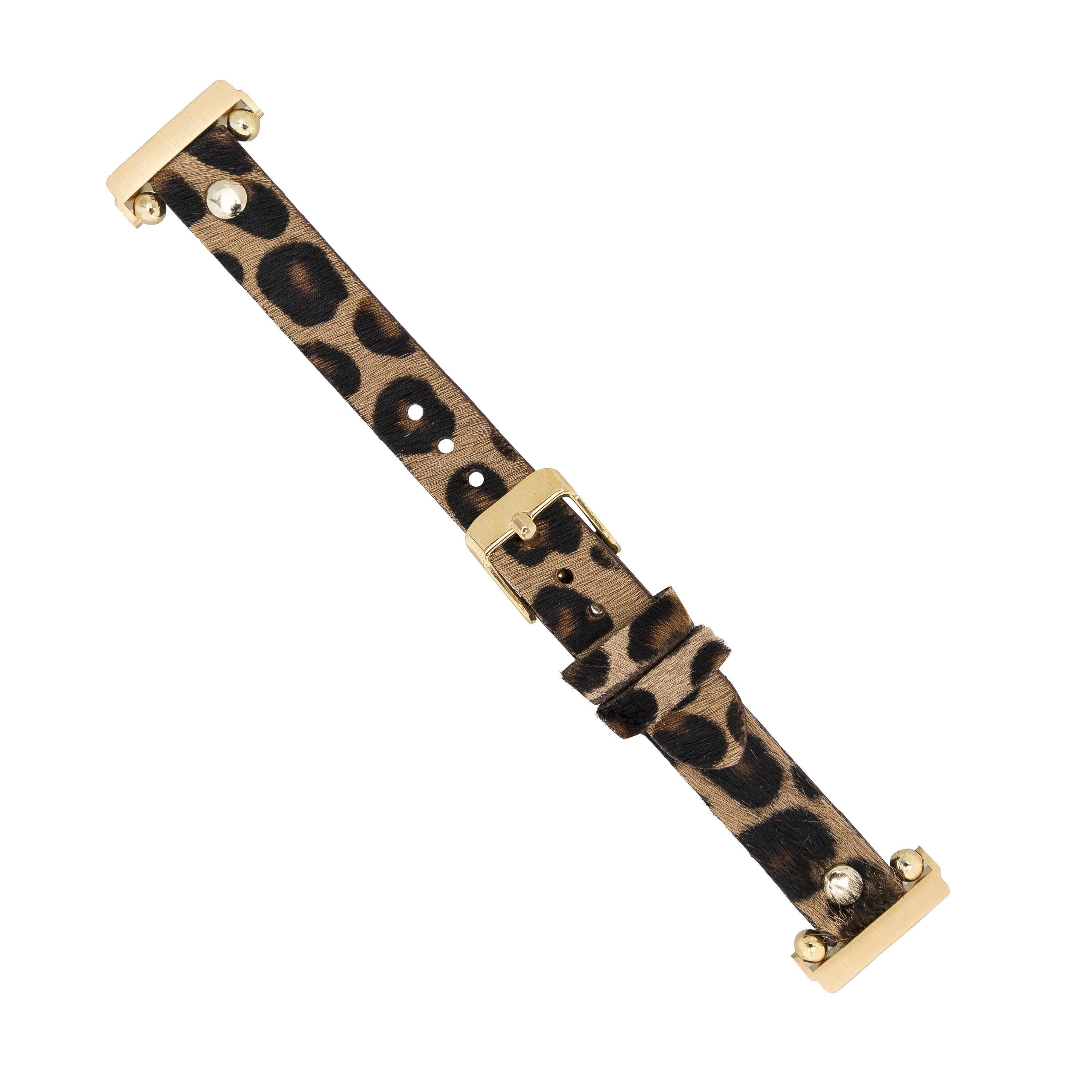 Ferro Genuine Leather Apple Watch Band with Gold Trok