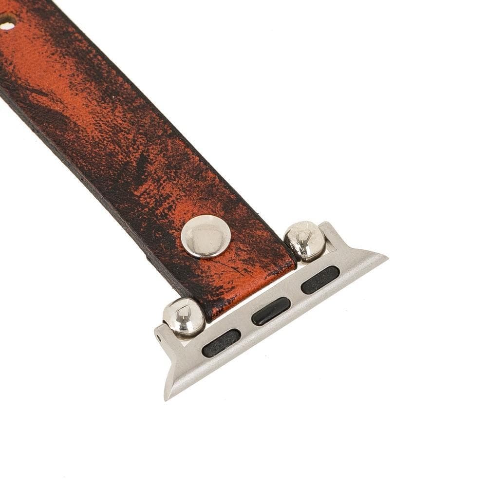 Ferro Genuine Leather Apple Watch Band with Gold Trok