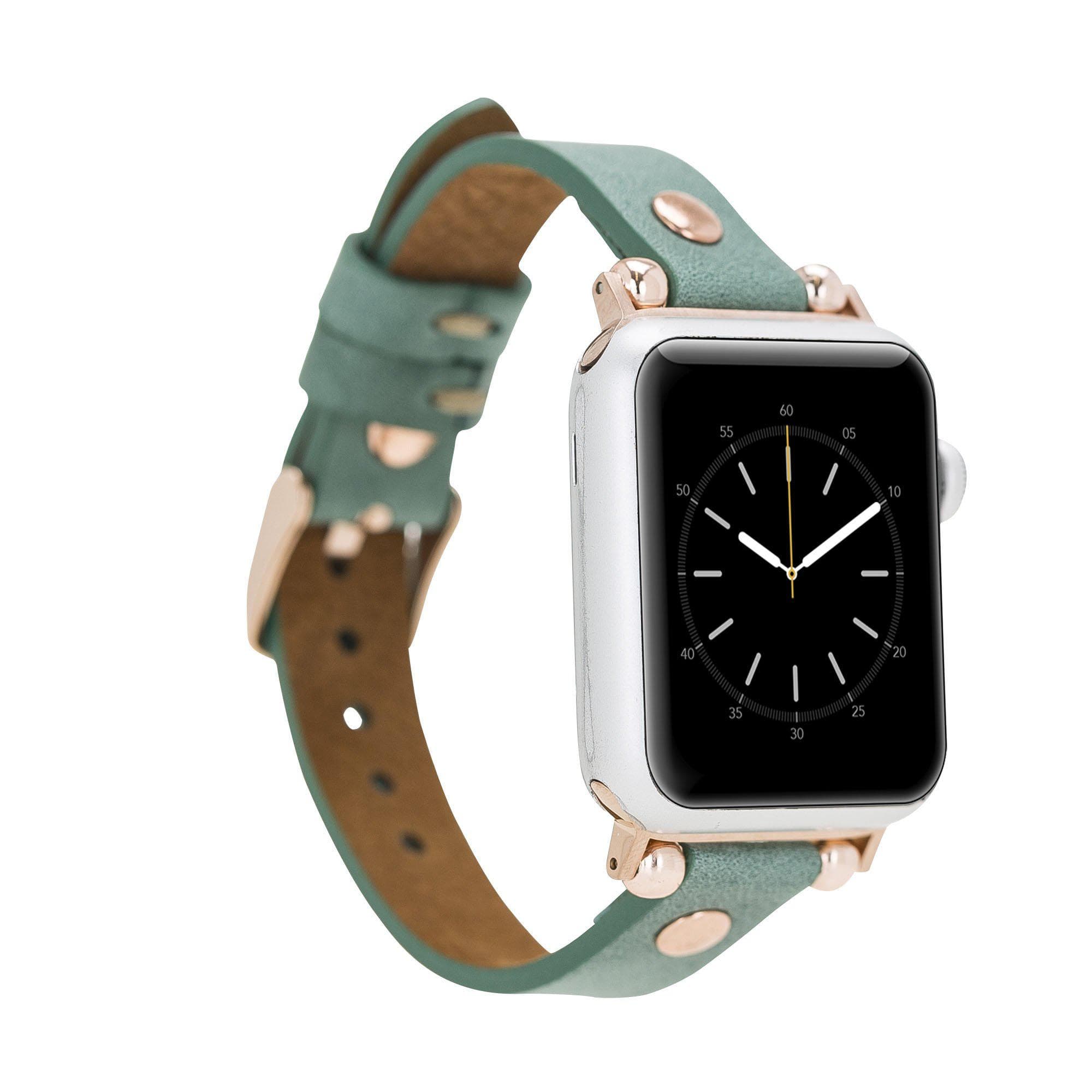 Ferro Genuine Leather Apple Watch Band with Rose Gold Trok