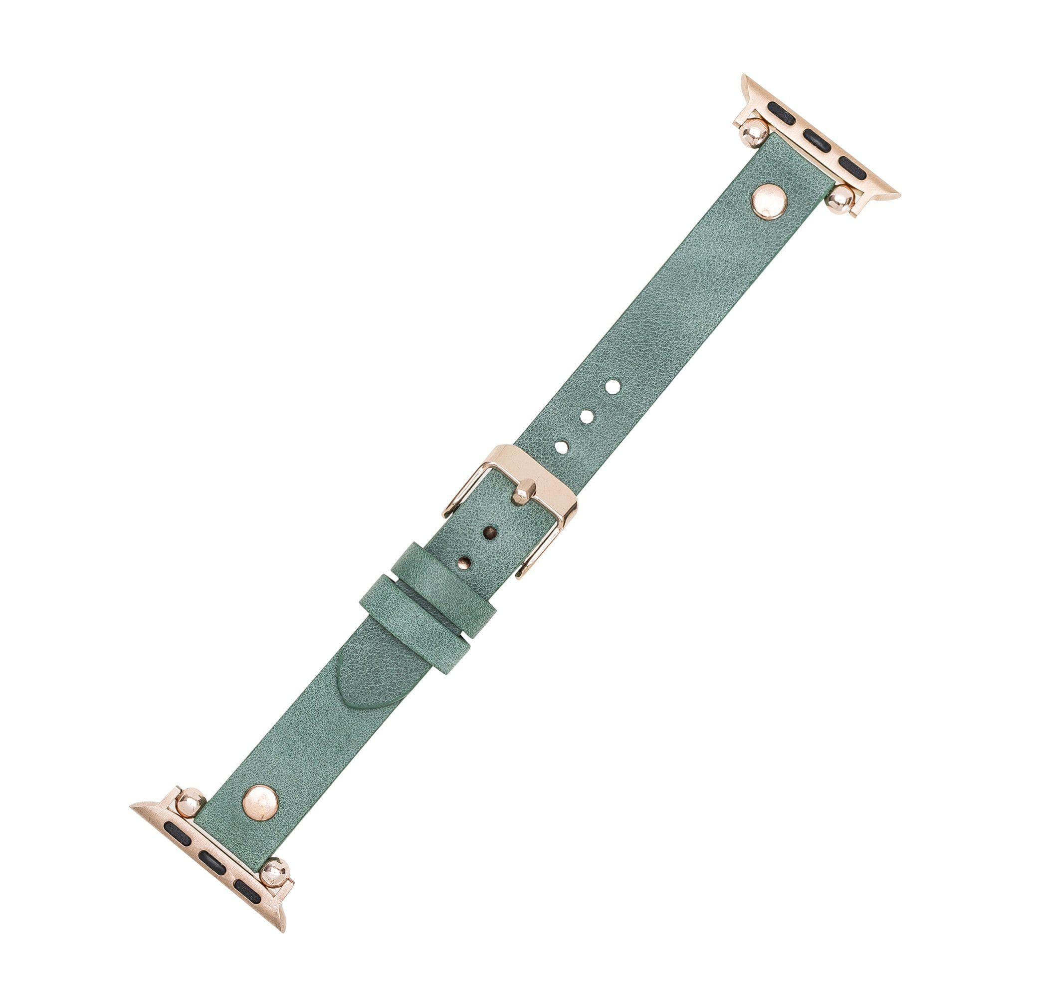 Ferro Genuine Leather Apple Watch Band with Rose Gold Trok