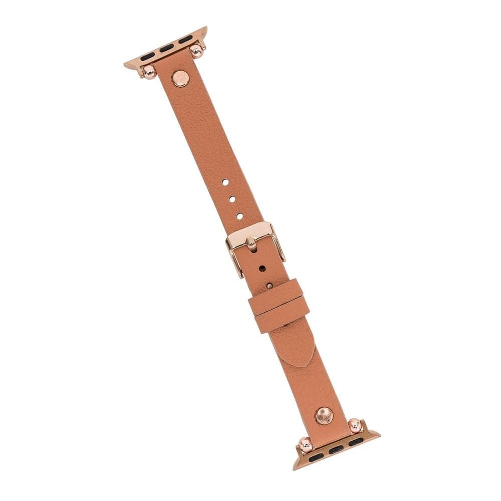 Ferro Genuine Leather Apple Watch Band with Rose Gold Trok