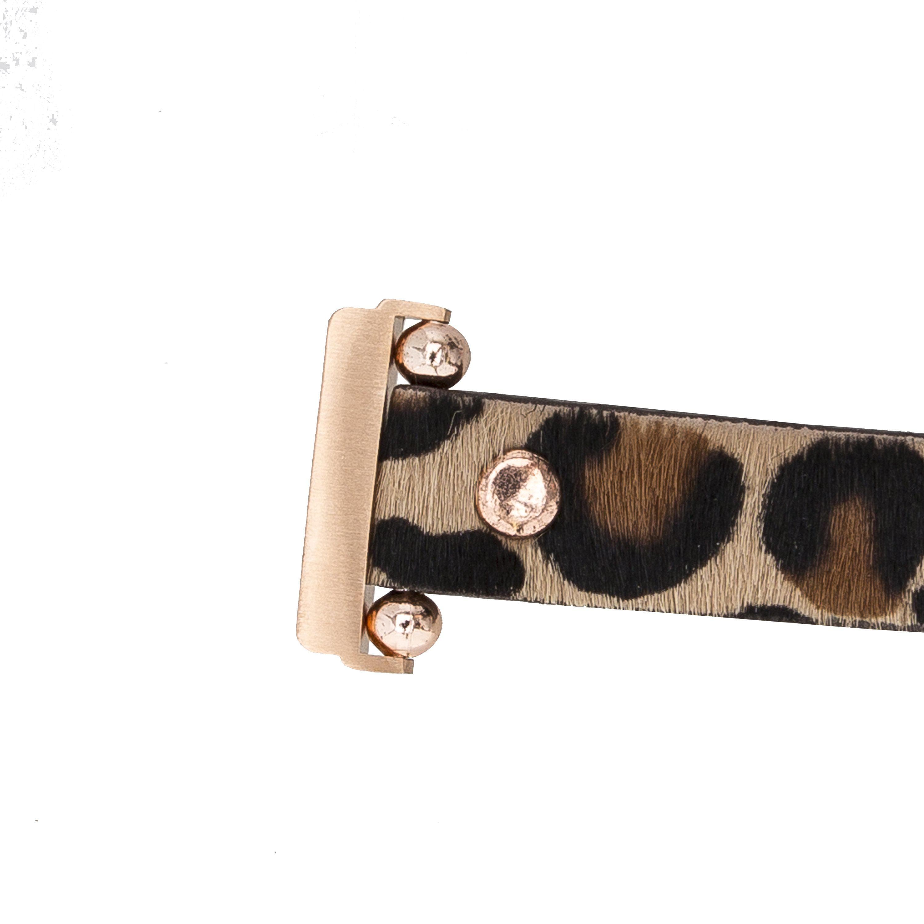 Ferro Genuine Leather Apple Watch Band with Rose Gold Trok
