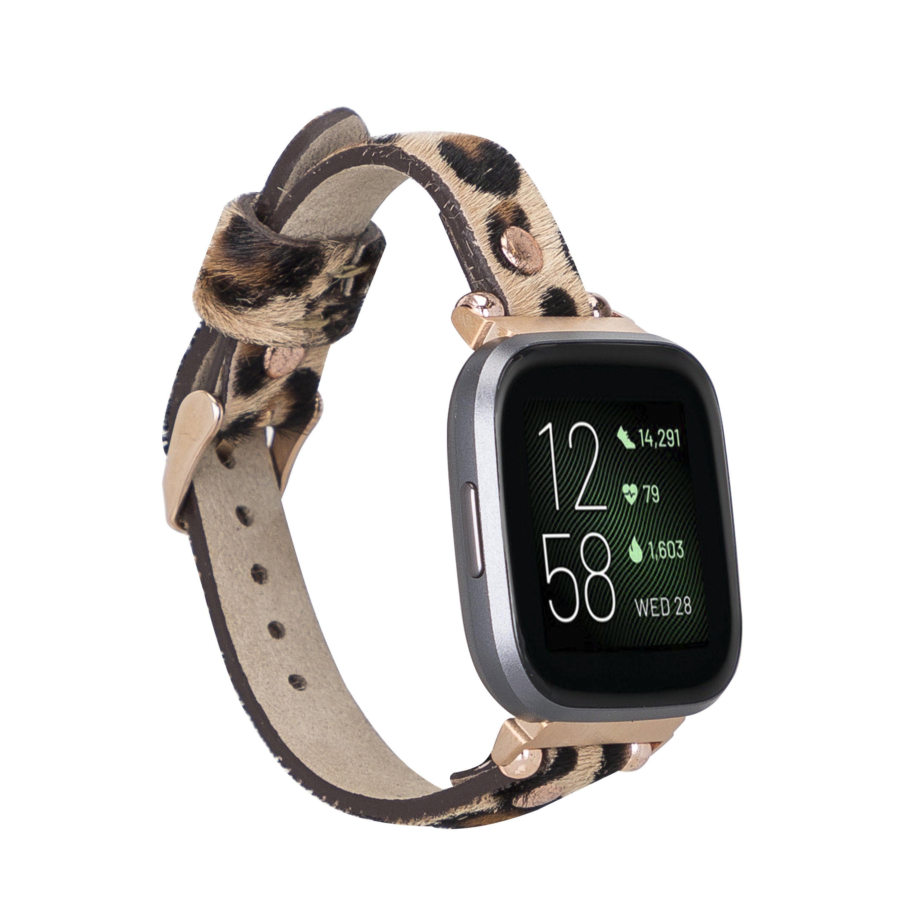 Ferro Genuine Leather Apple Watch Band with Rose Gold Trok