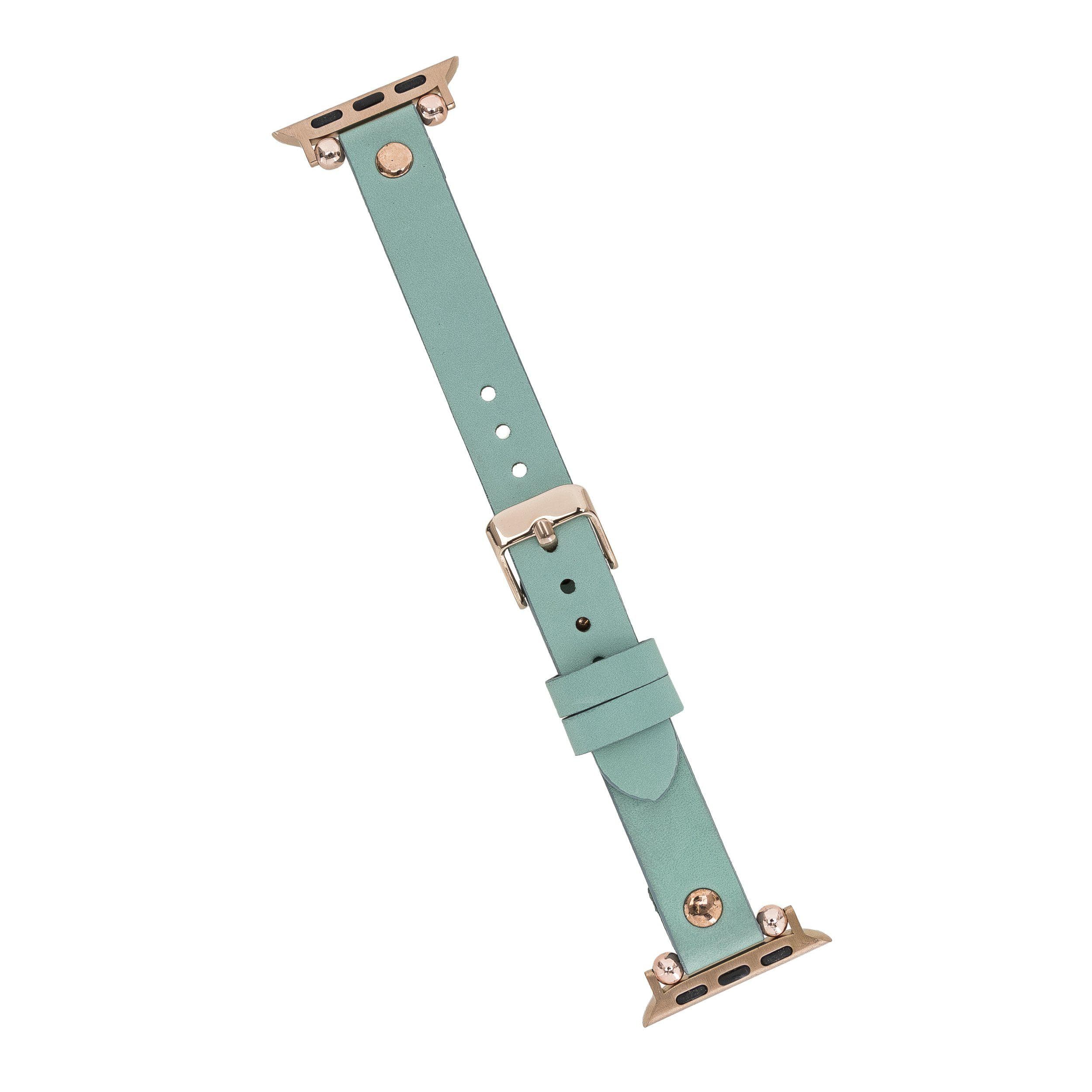Ferro Genuine Leather Apple Watch Band with Rose Gold Trok