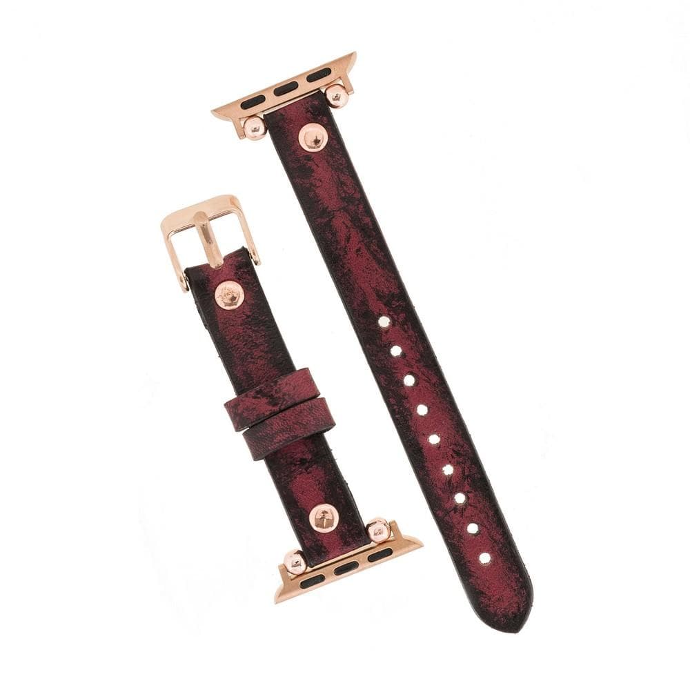 Ferro Genuine Leather Apple Watch Band with Rose Gold Trok