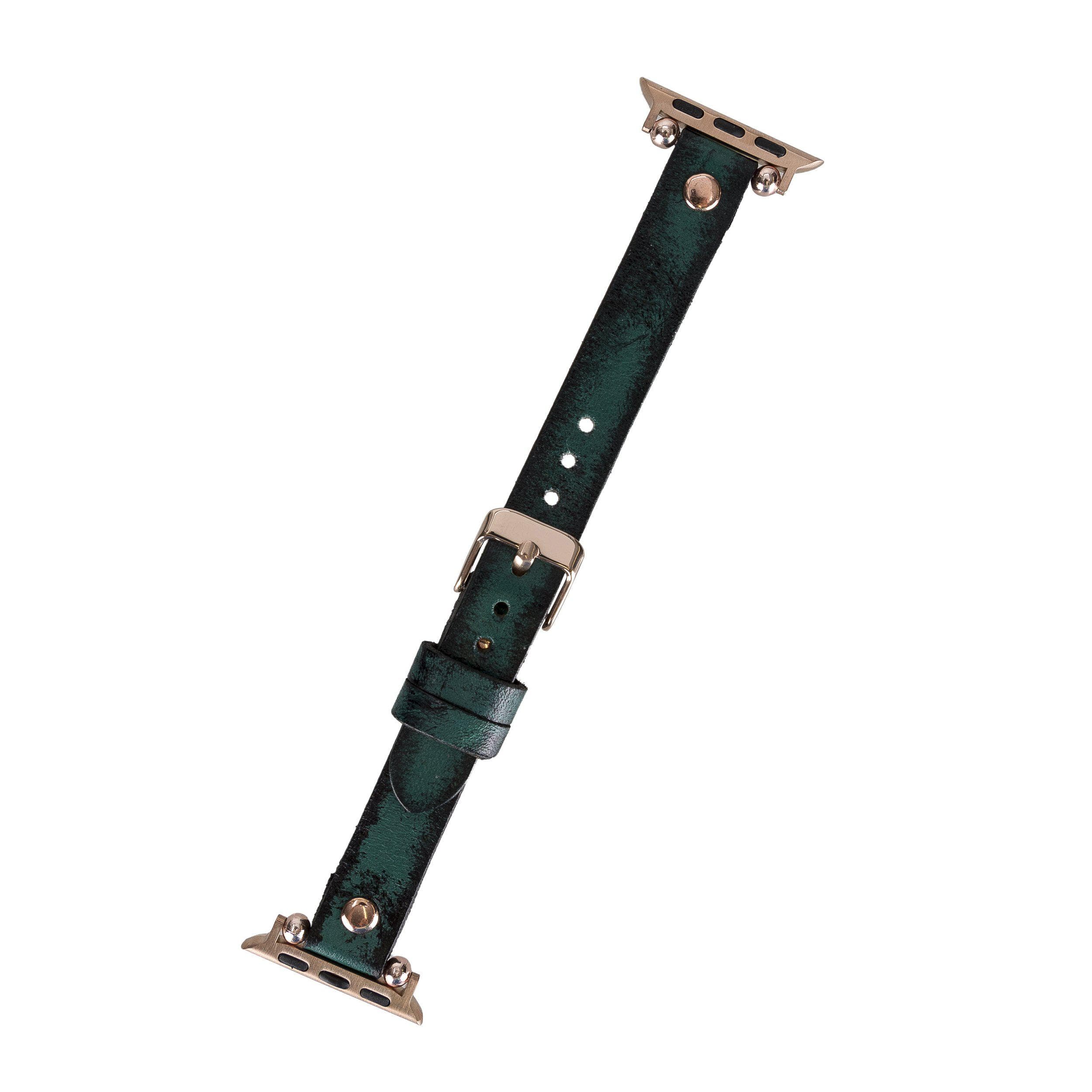 Ferro Genuine Leather Apple Watch Band with Rose Gold Trok