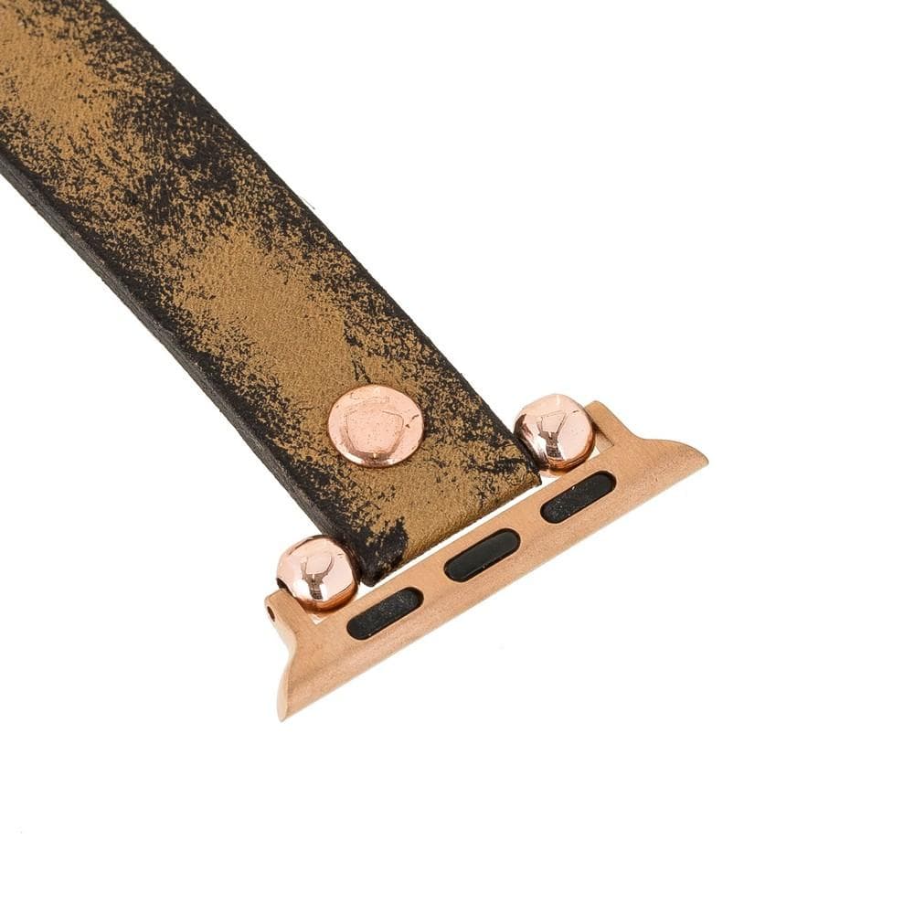 Ferro Genuine Leather Apple Watch Band with Rose Gold Trok