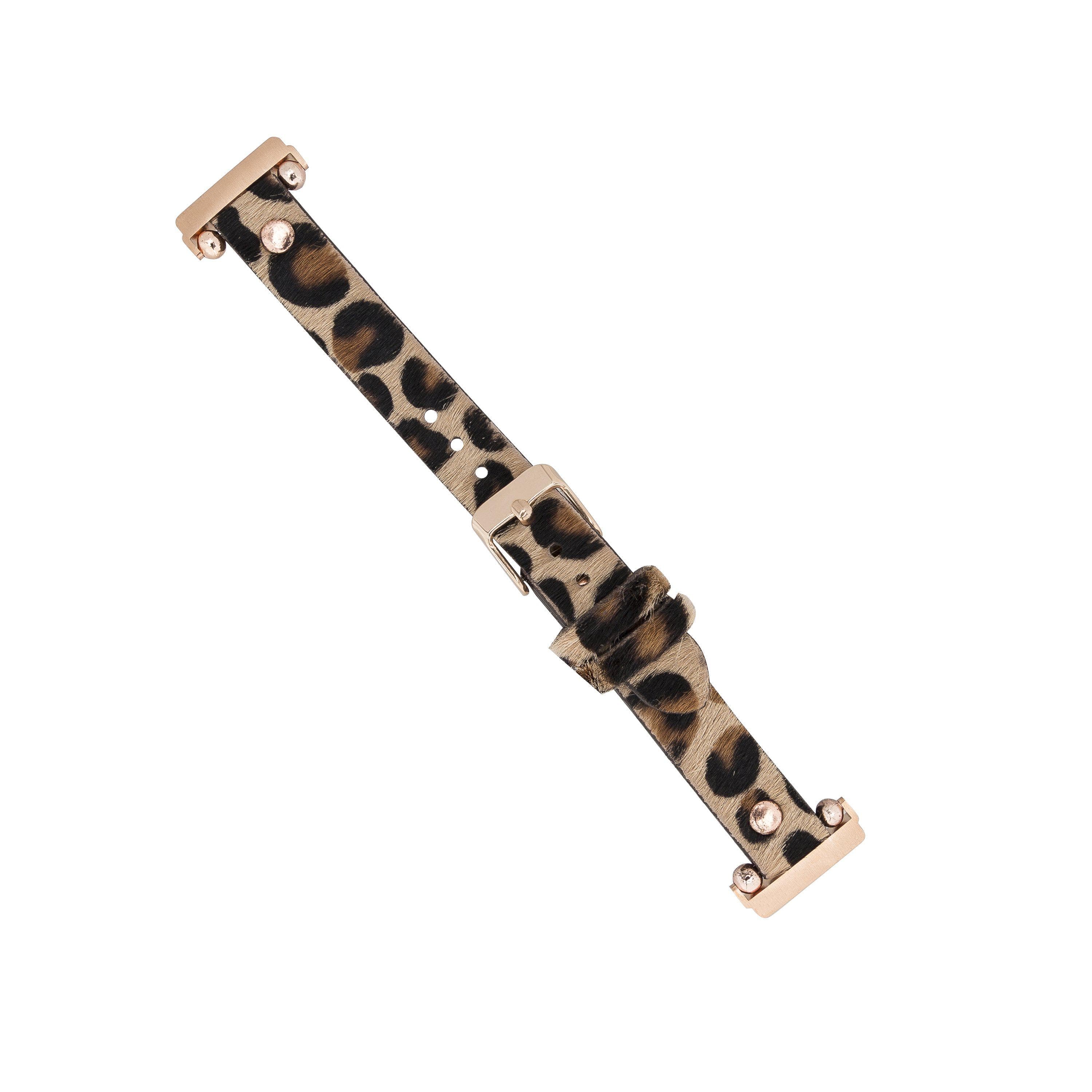 Ferro Genuine Leather Apple Watch Band with Rose Gold Trok