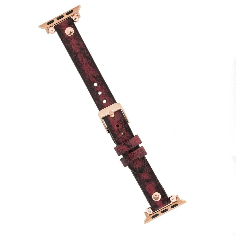 Ferro Genuine Leather Apple Watch Band with Rose Gold Trok