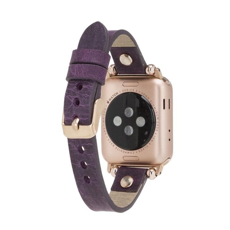 Ferro Genuine Leather Apple Watch Band with Rose Gold Trok