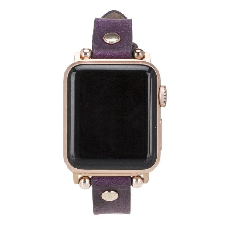 Ferro Genuine Leather Apple Watch Band with Rose Gold Trok