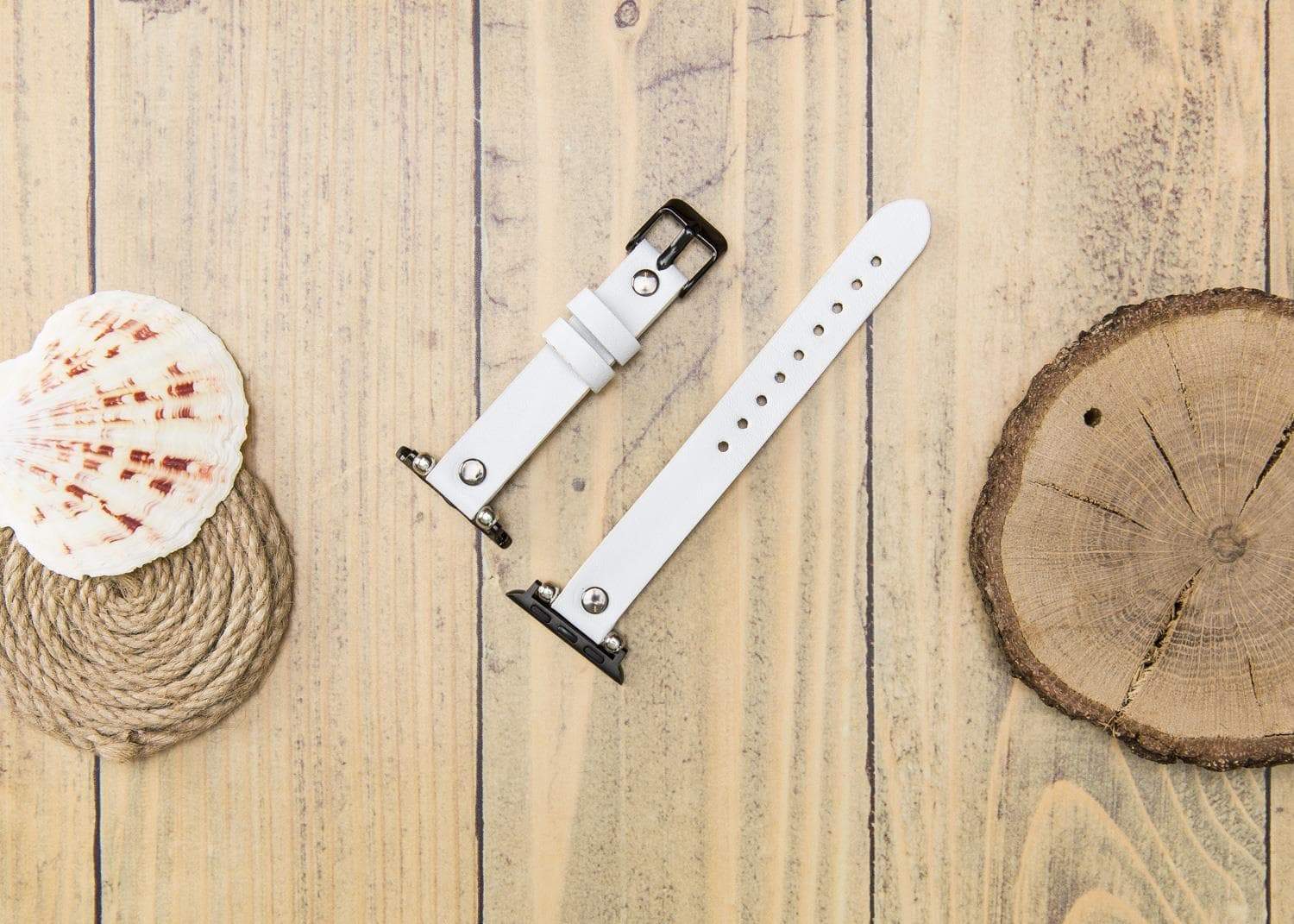 Ferro Genuine Apple Watch Leather Band with Silver Trok