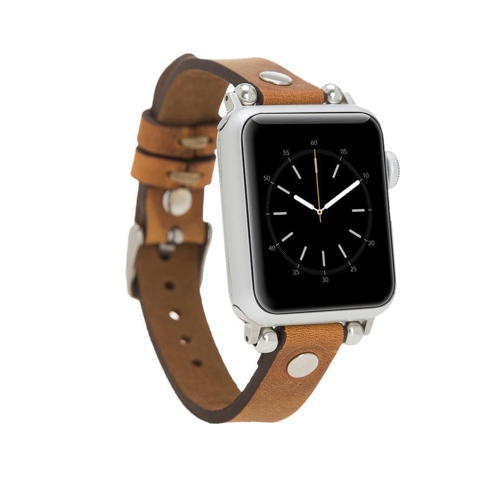 Ferro Genuine Apple Watch Leather Band with Silver Trok