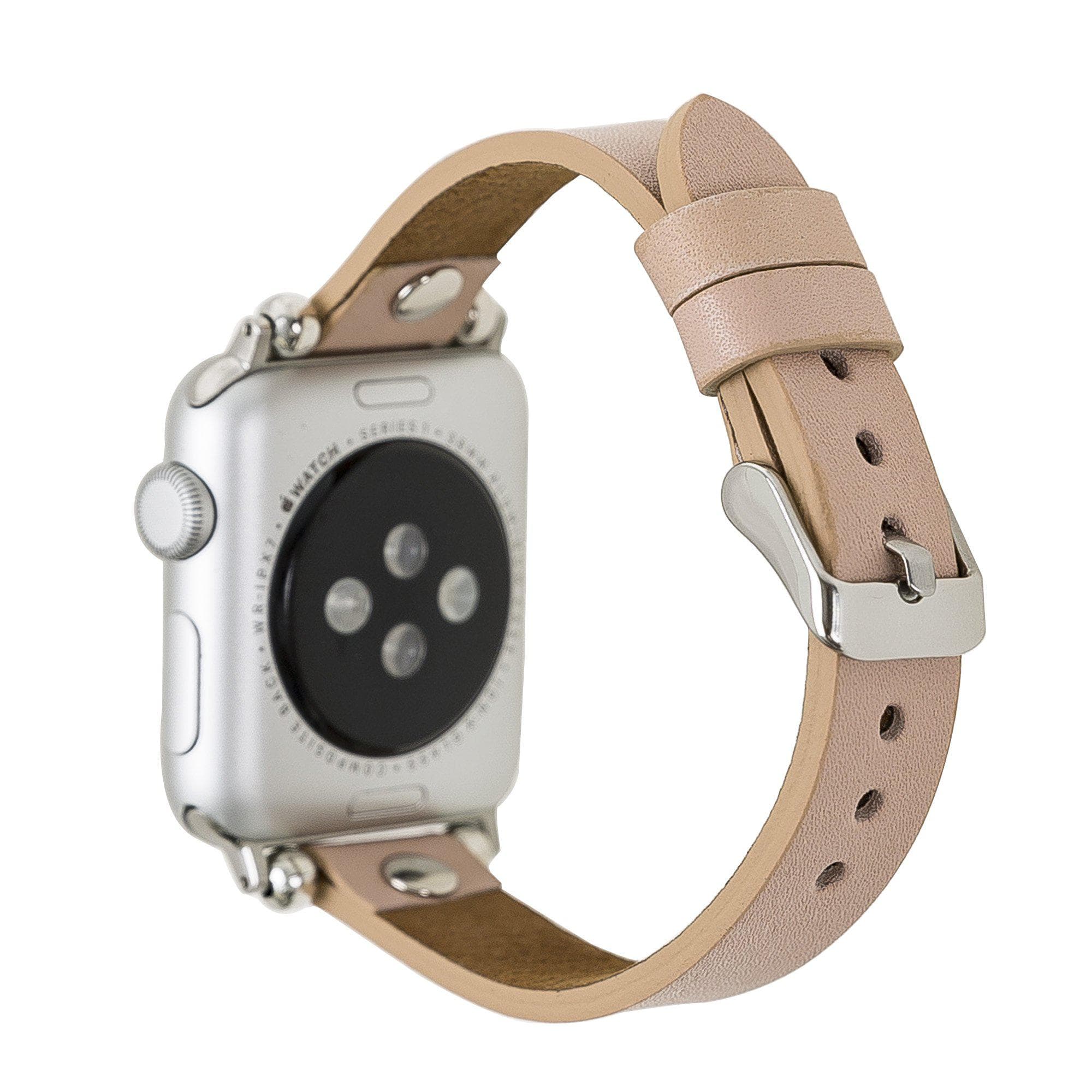 Ferro Genuine Apple Watch Leather Band with Silver Trok