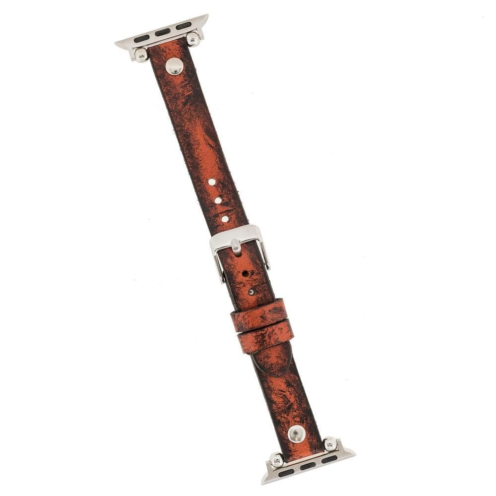 Ferro Genuine Apple Watch Leather Band with Silver Trok