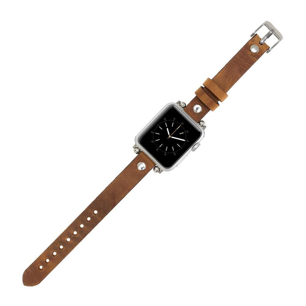 Ferro Genuine Apple Watch Leather Band with Silver Trok