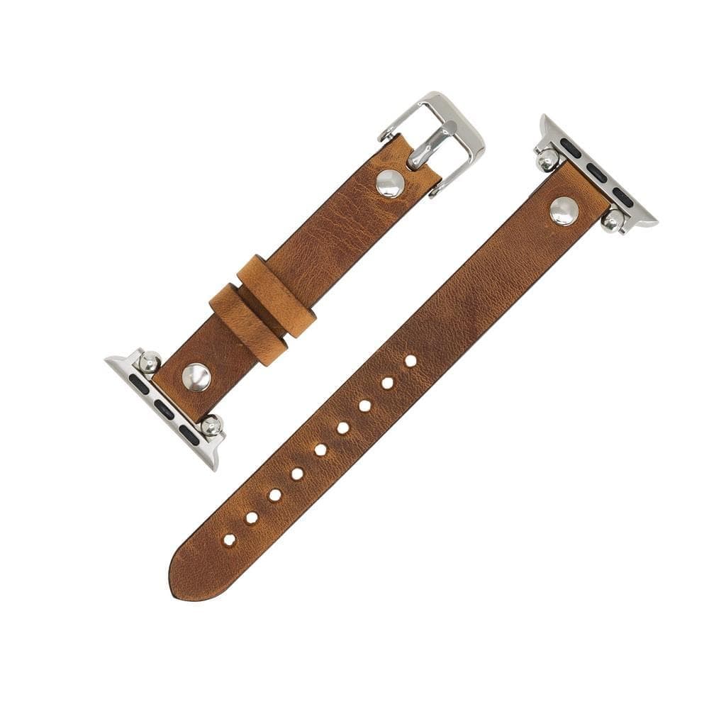 Ferro Genuine Apple Watch Leather Band with Silver Trok
