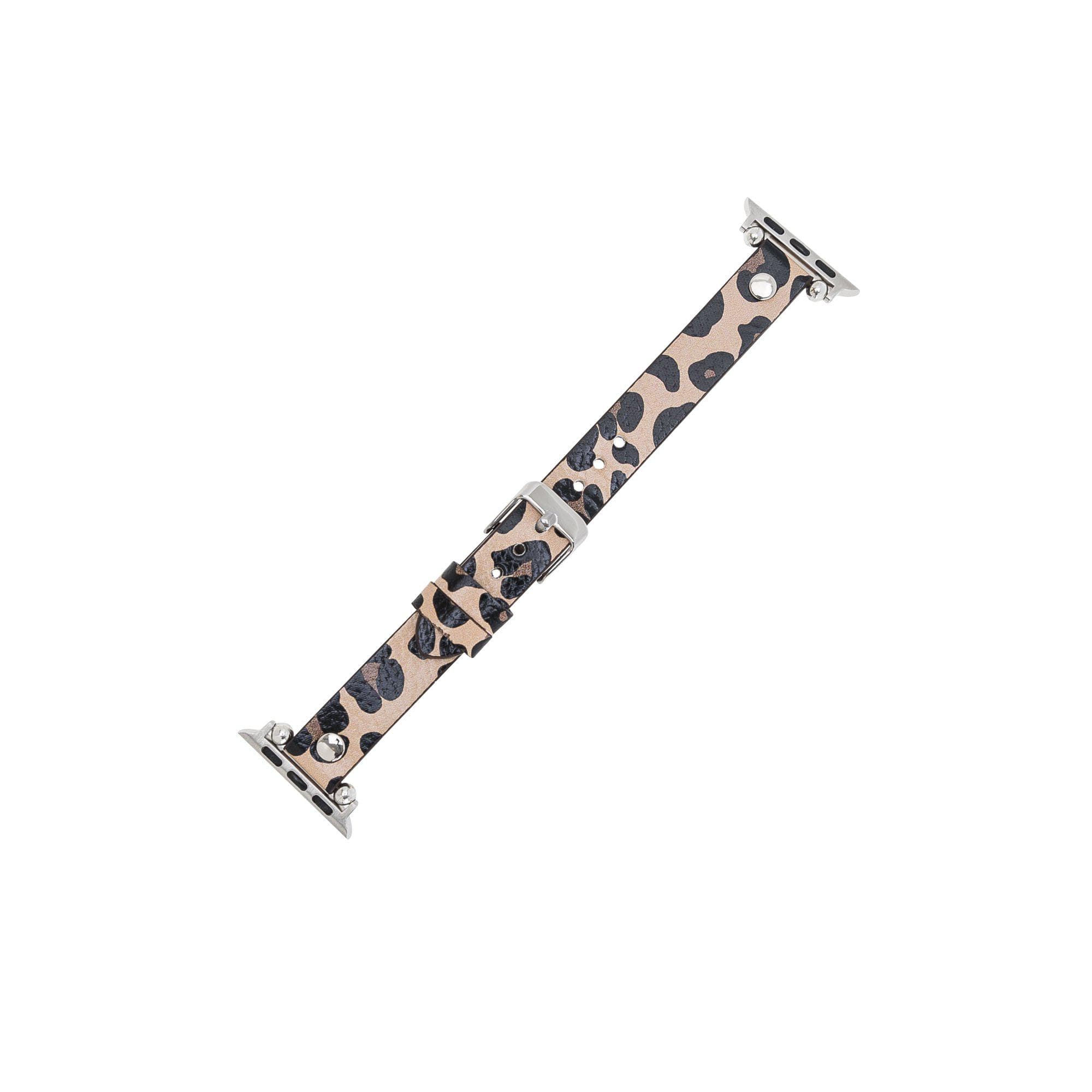 Ferro Genuine Leather Apple Watch Band with Silver Trok