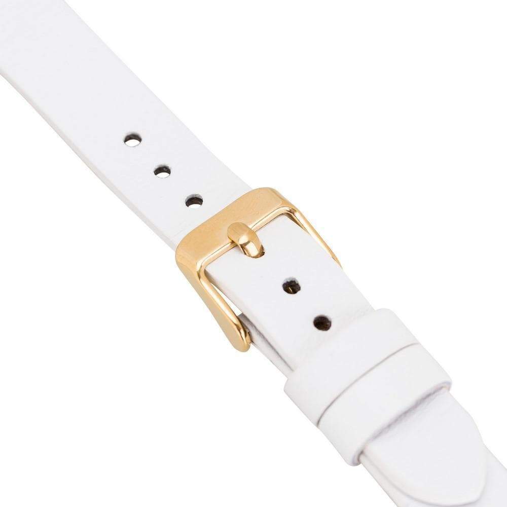 Ferro Genuine Leather Fitbit Watch Band with Gold Trok