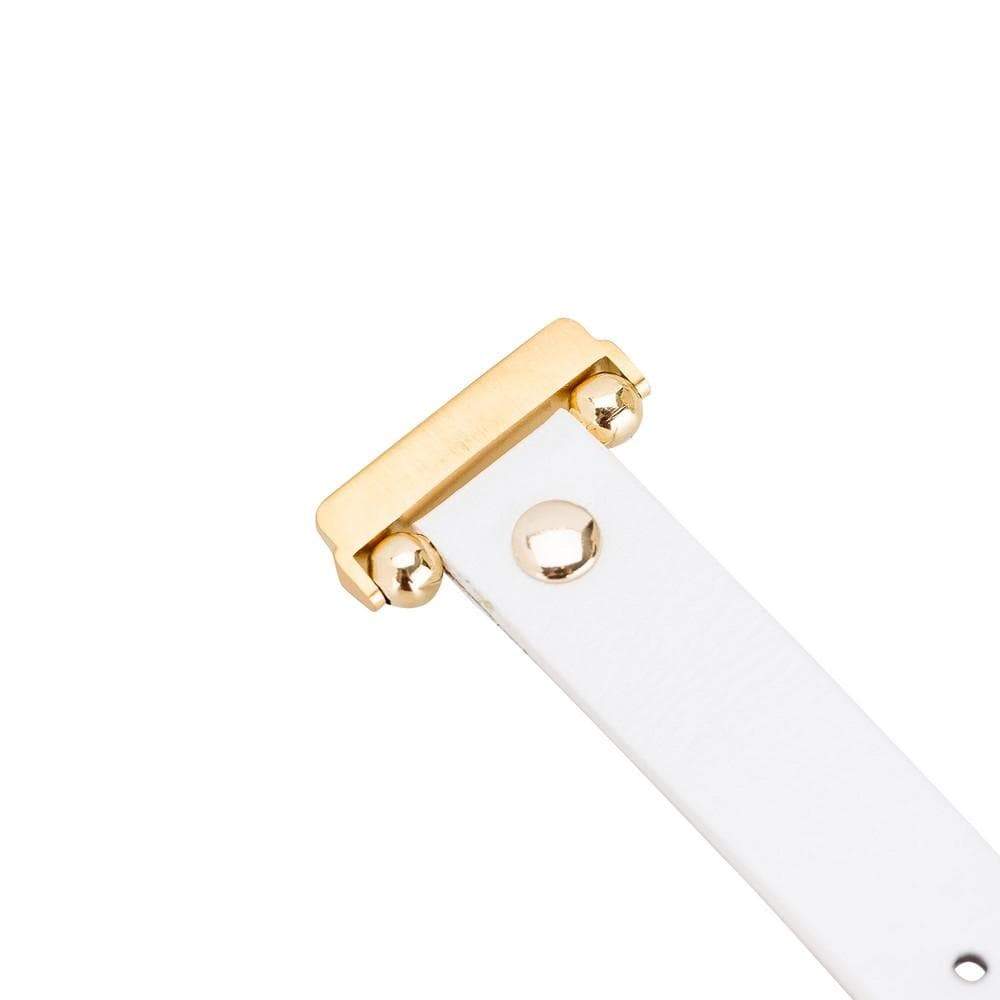 Ferro Genuine Leather Fitbit Watch Band with Gold Trok
