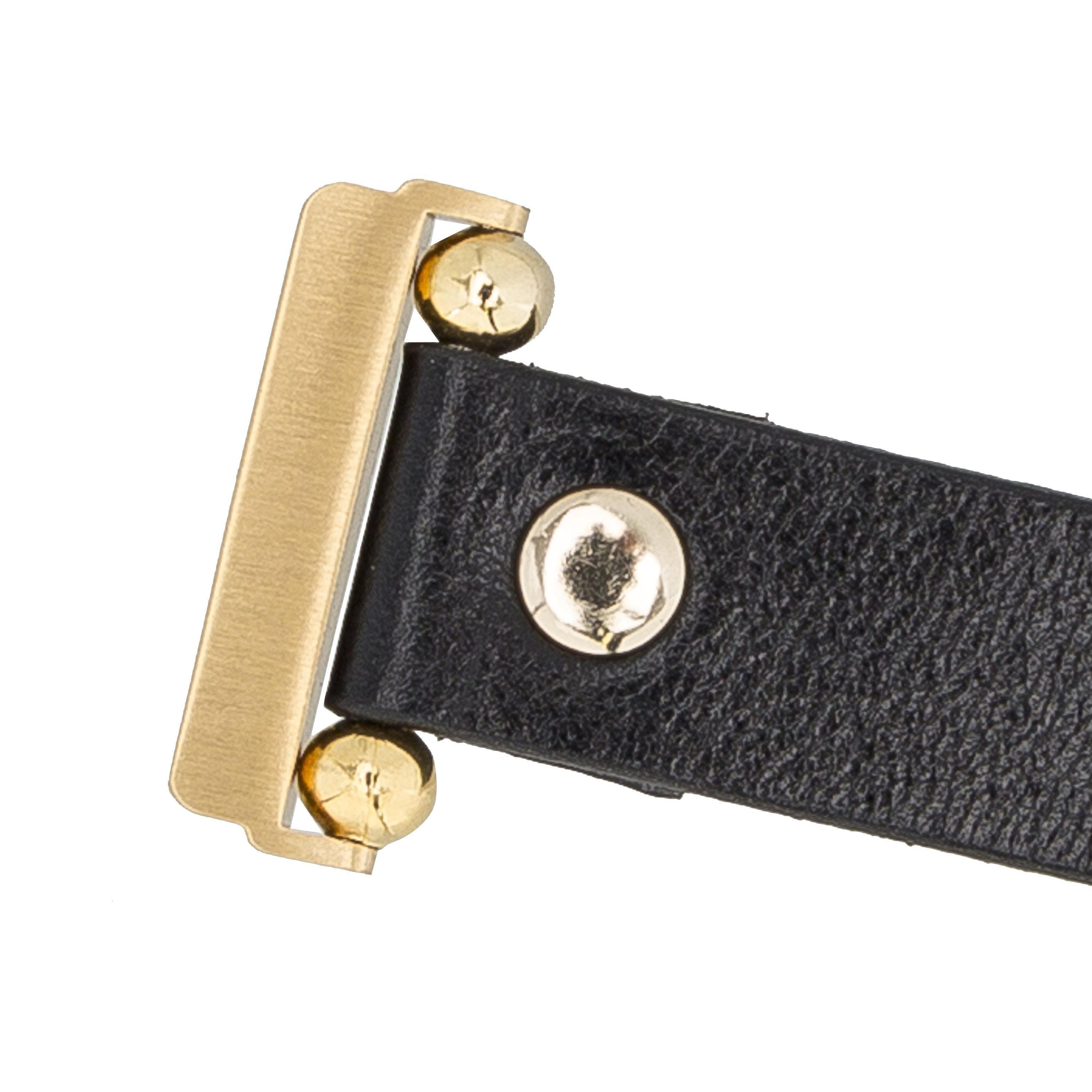 Ferro Genuine Leather Fitbit Watch Band with Gold Trok